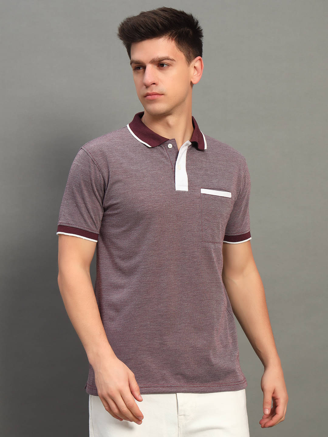     			GET GOLF Pack of 1 Cotton Blend Regular Fit Solid Half Sleeves Men's Polo T Shirt ( Maroon )