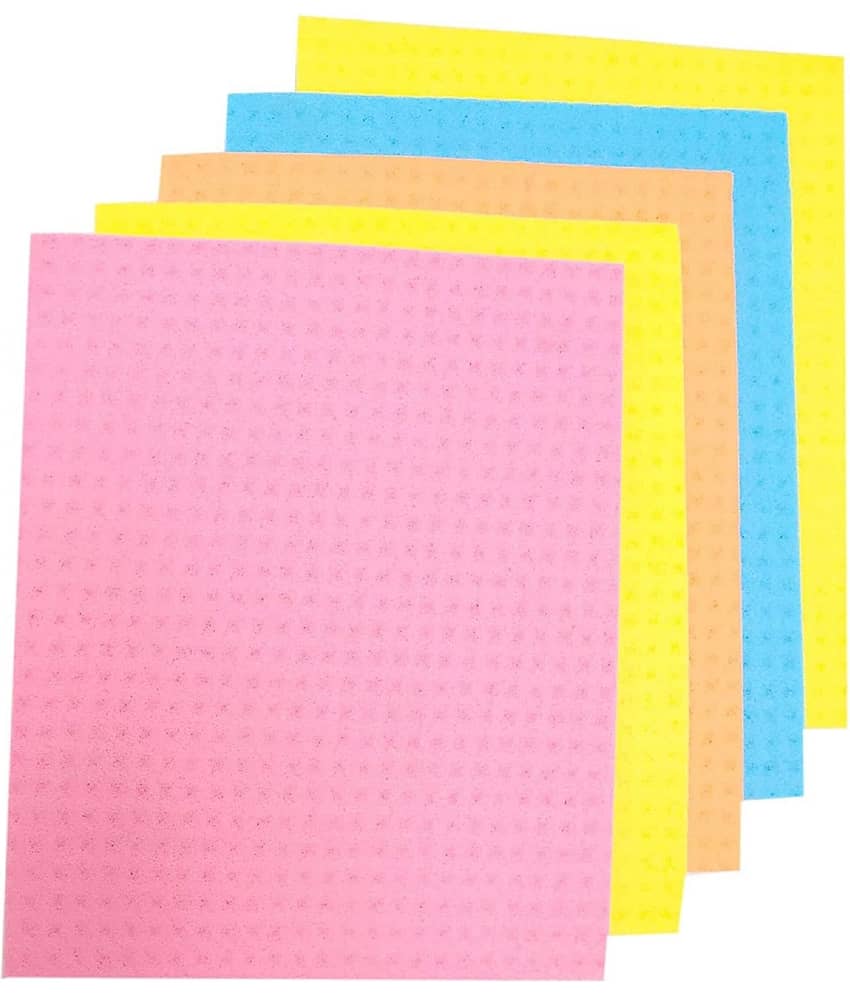 Kitchen Wipes Reusable, Biodegradable, Multi-color Sponge Wipe (Large, Pack of 5) - Body Care - Loofah and Other Tools | Buy online on ZillyBuy