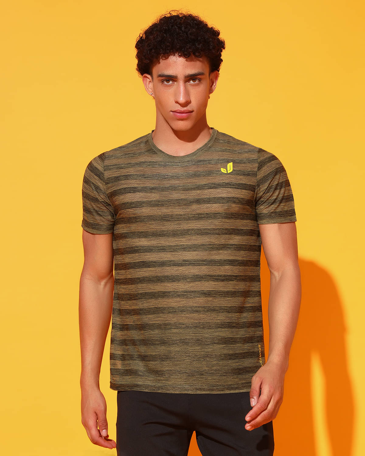 Glito Polyester Regular Fit Striped Half Sleeves Men's Round T-Shirt - Green ( Pack of 1 ) Glito Polyester Regular Fit Striped Half Sleeves Men's Round T-Shirt - Green ( Pack of 1 )