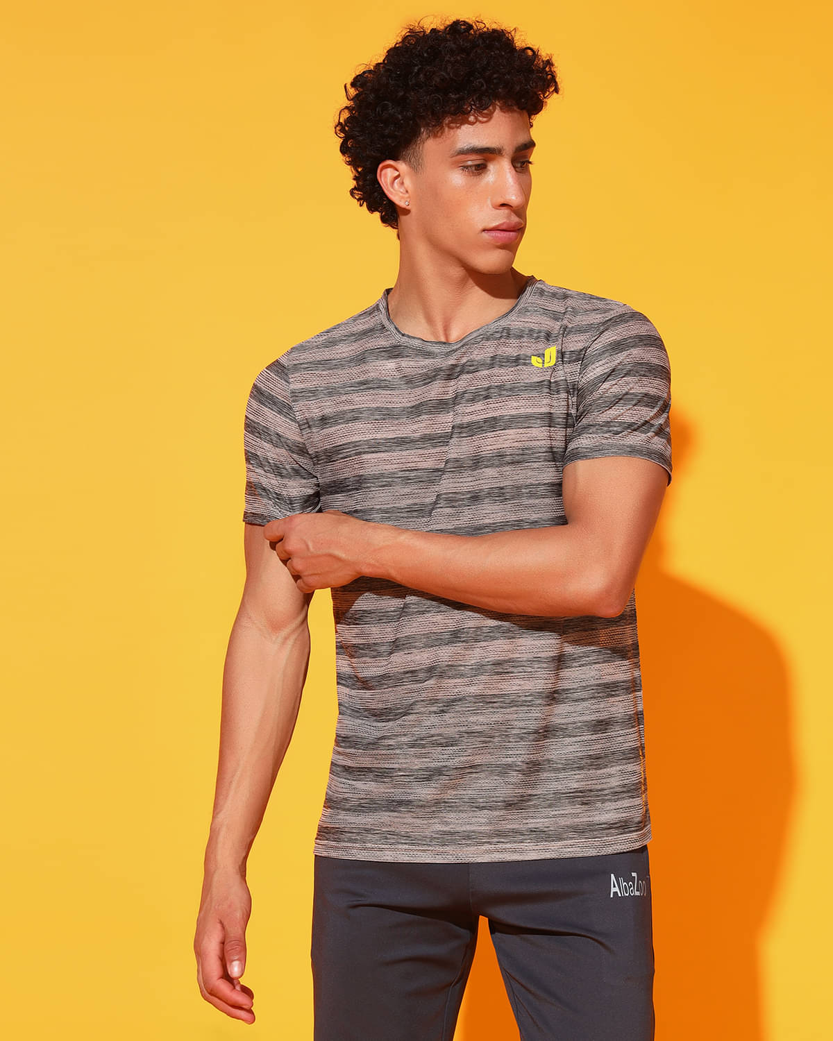 Glito Polyester Regular Fit Striped Half Sleeves Men's Round T-Shirt - Multicolor ( Pack of 1 )     			Glito Polyester Regular Fit Striped Half Sleeves Men's Round T-Shirt - Multicolor ( Pack of 1 )