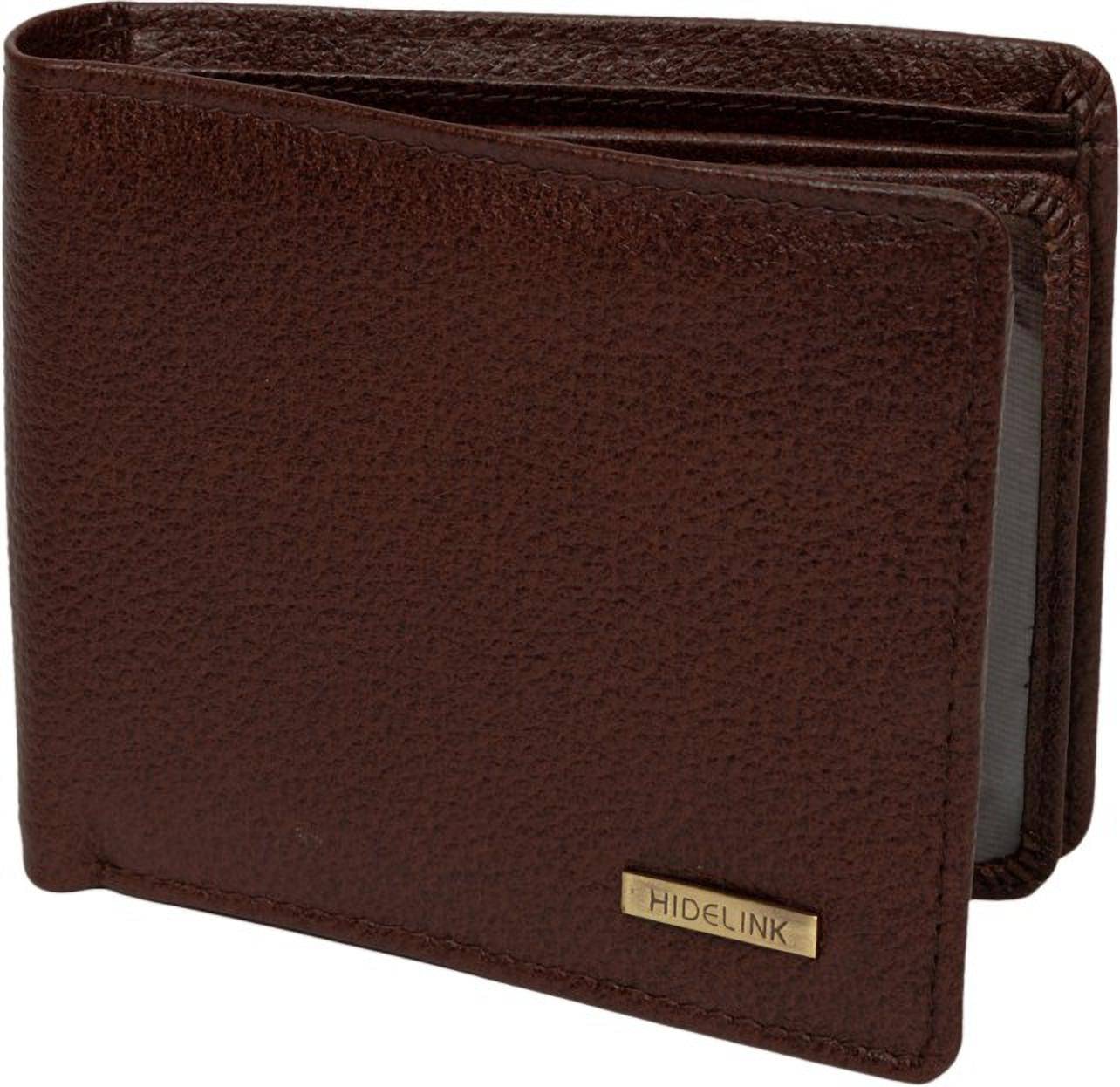     			Hidelink 100% Leather Self Design Men's Regular Wallet With 6 Slots For Card ( Brown , Pack of 1 )