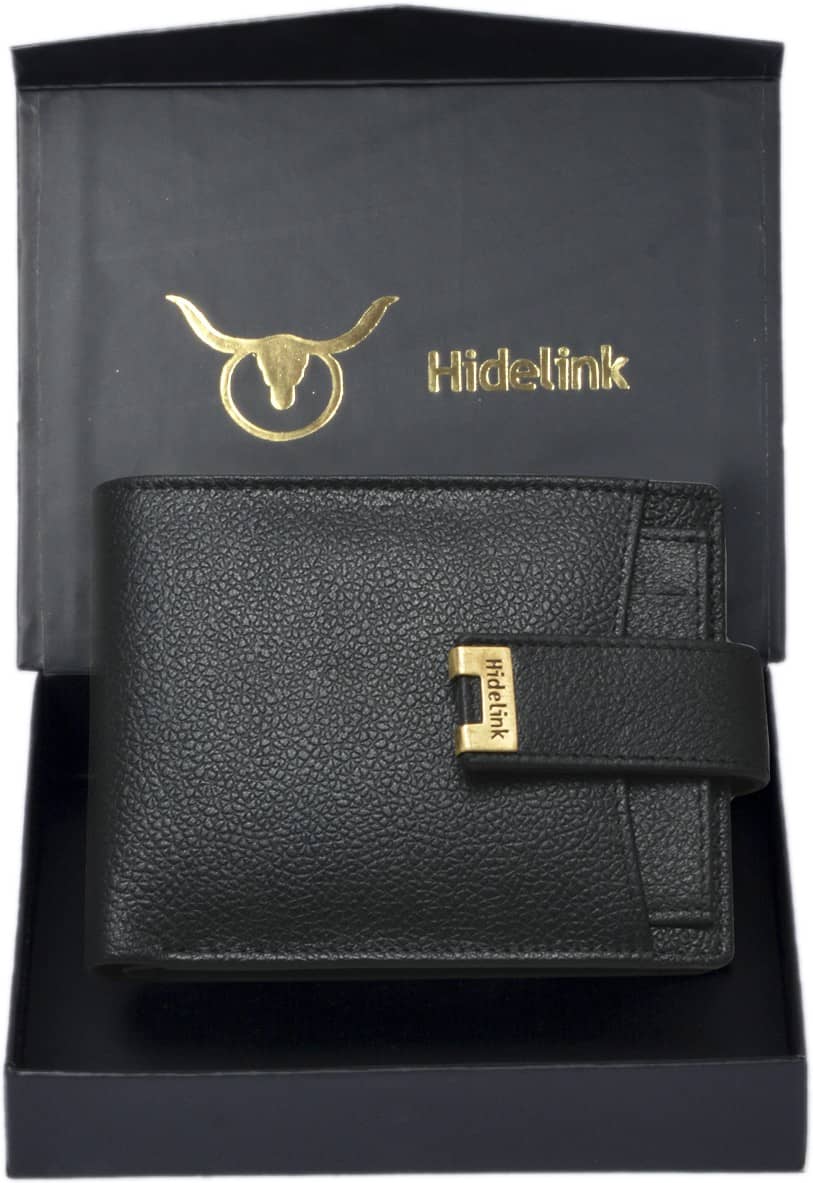 Hidelink 100% Leather Solid Men's Regular Wallet With 6 Slots For Card ( Black , Pack of 1 ) - Handbags | Buy online on ZillyBuy
