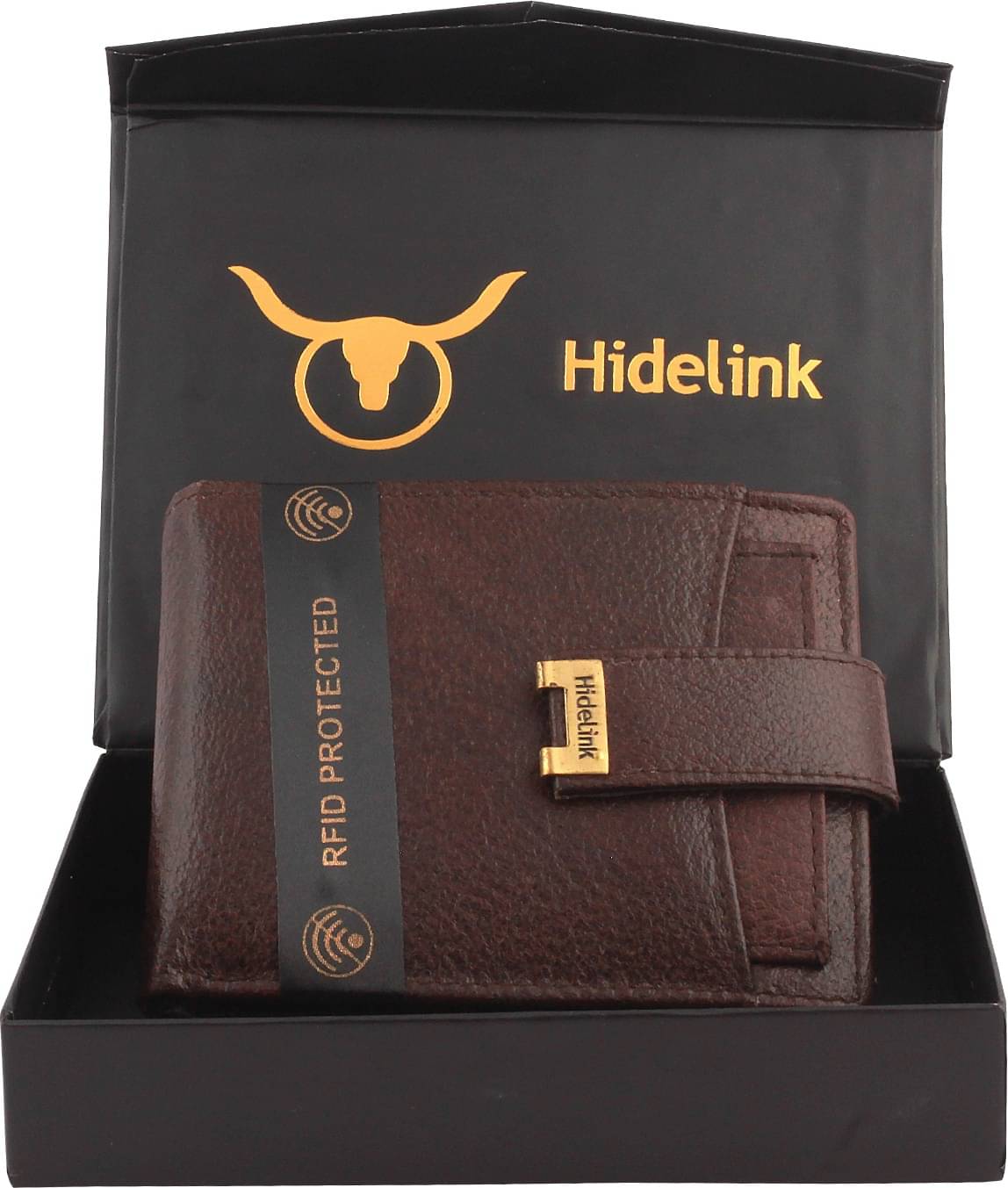     			Hidelink 100% Leather Solid Men's RFID Wallet With 6 Slots For Card ( Brown , Pack of 1 )