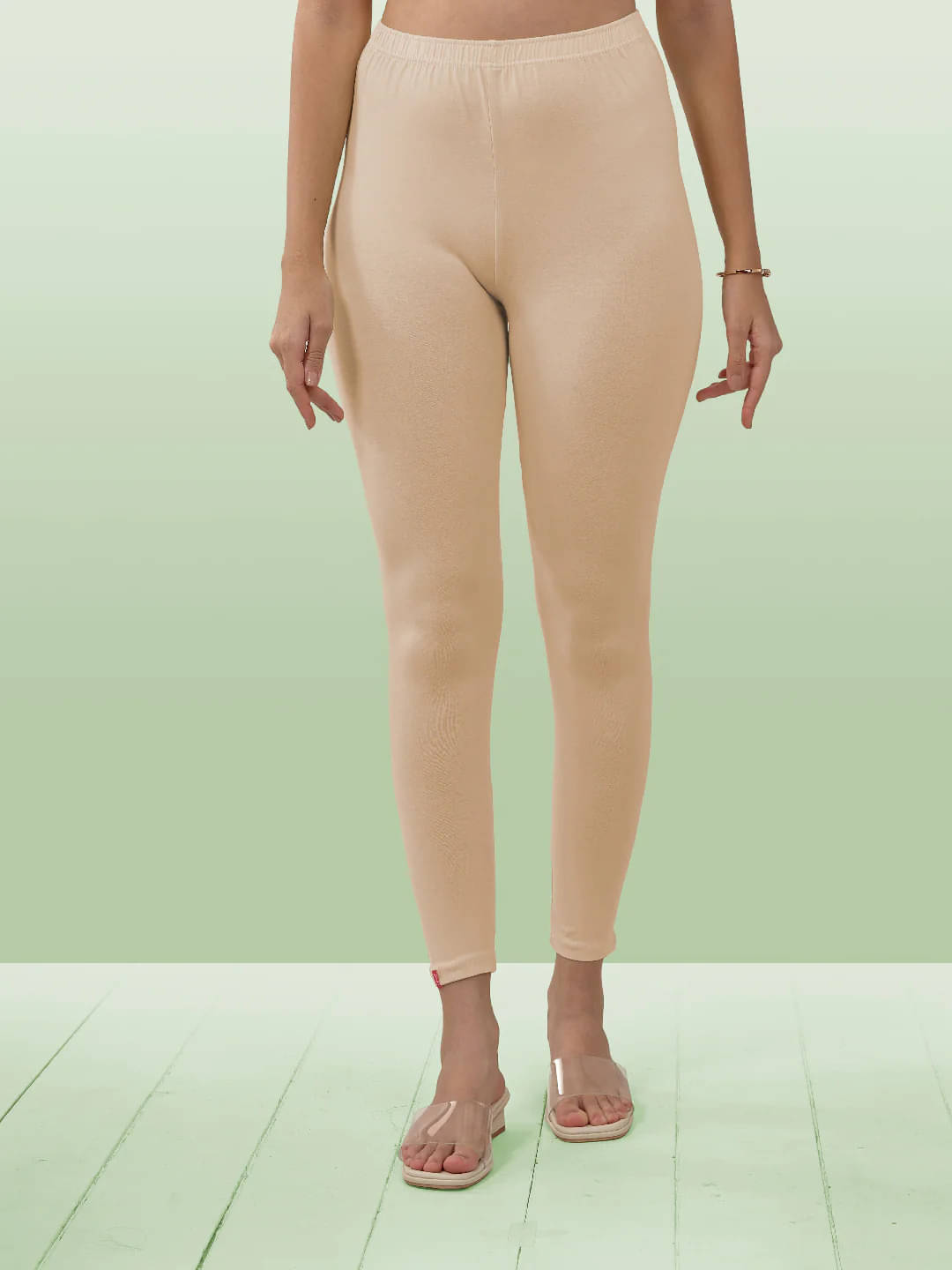     			Jmehta Fashion Pack of 1 Cotton Blend Women's Leggings ( Beige )