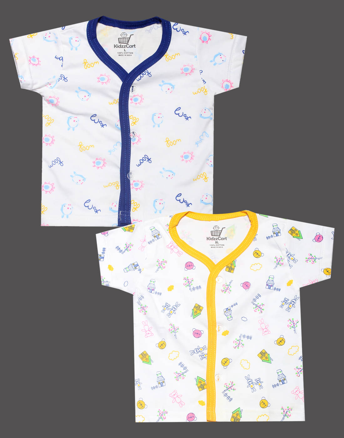     			KidzzCart Pack of 2 Unisex for Baby Cotton T-Shirt ( Multicolor )