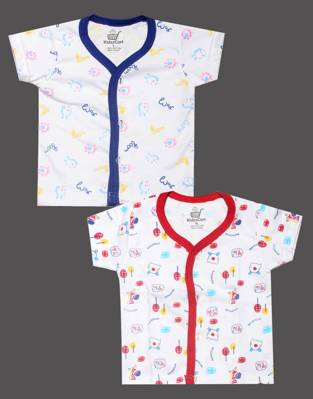     			KidzzCart Pack of 2 Unisex for Baby Cotton T-Shirt ( Multicolor 1 )