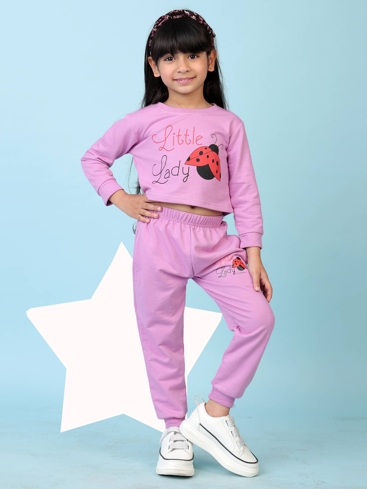     			Kuchipoo Pack of 1 Girls Cotton Blend T-shirt & Pants ( Pink )