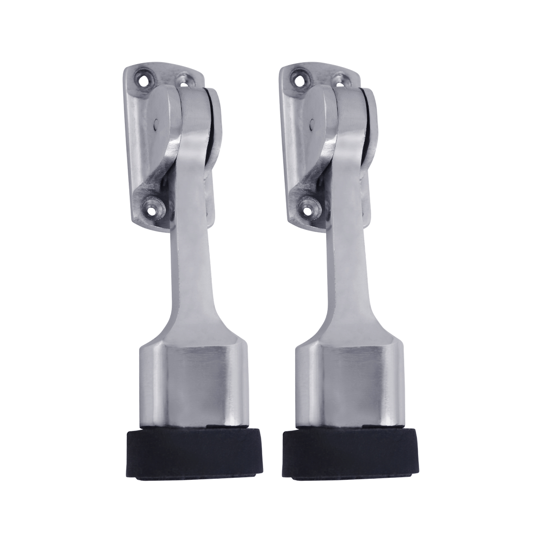     			Malaikah Bullet Chrome Plating Heavy Duty Gate Stopper for The Door with Rubber Grip 5-Inch Long Door Stopper for Wooden Door Pack Of 2 Door Mounted