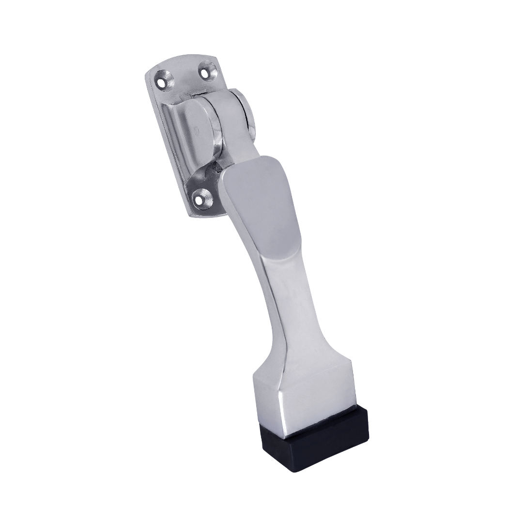     			Malaikah Unique Chrome Plating Heavy Duty Gate Stopper for The Door with Rubber Grip 5-Inch Long Door Stopper for Wooden Door Pack Of 1 Door Mounted