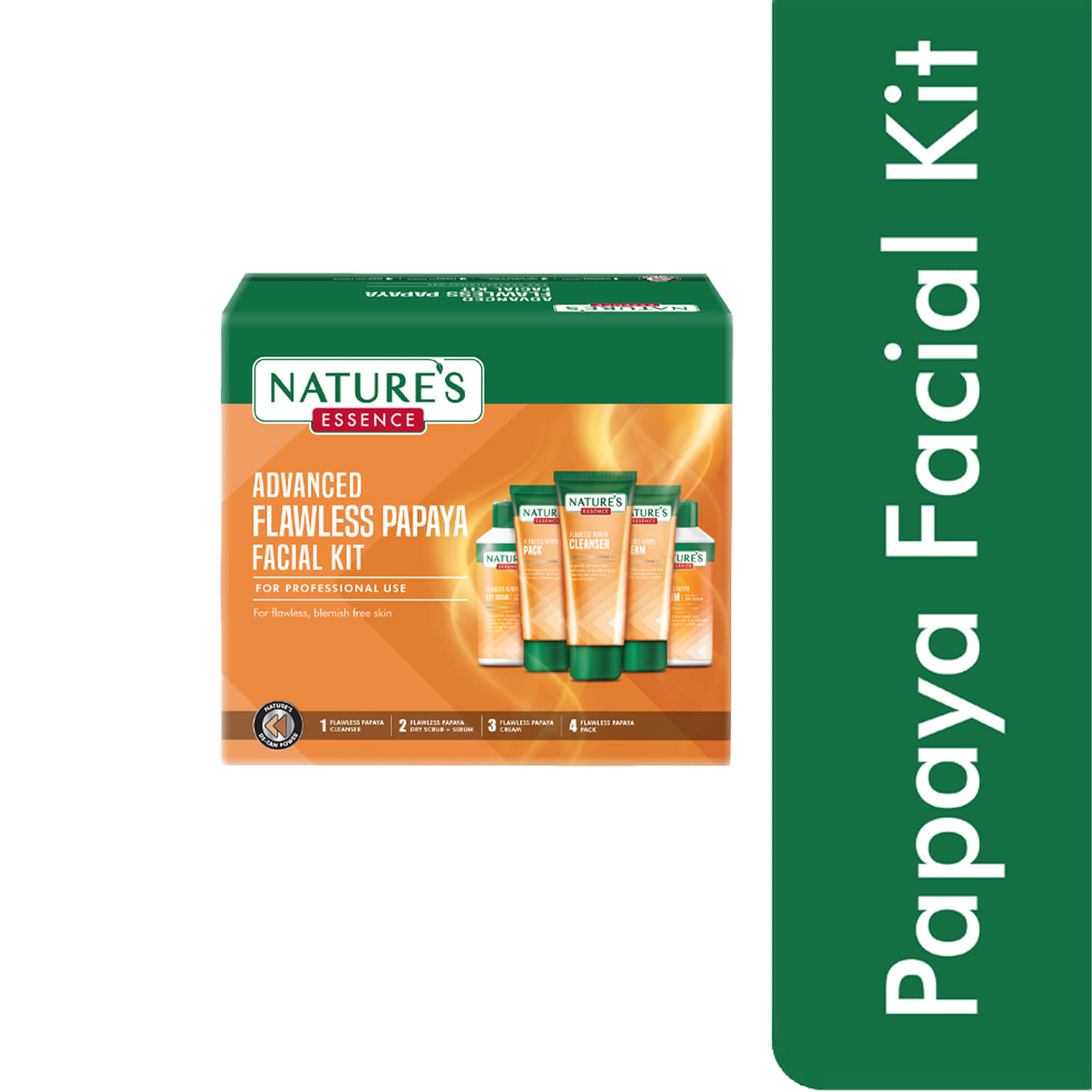     			Nature's Eseence ADVANCED Flawless papaya facial kit, 452gm, (Pack of 1)