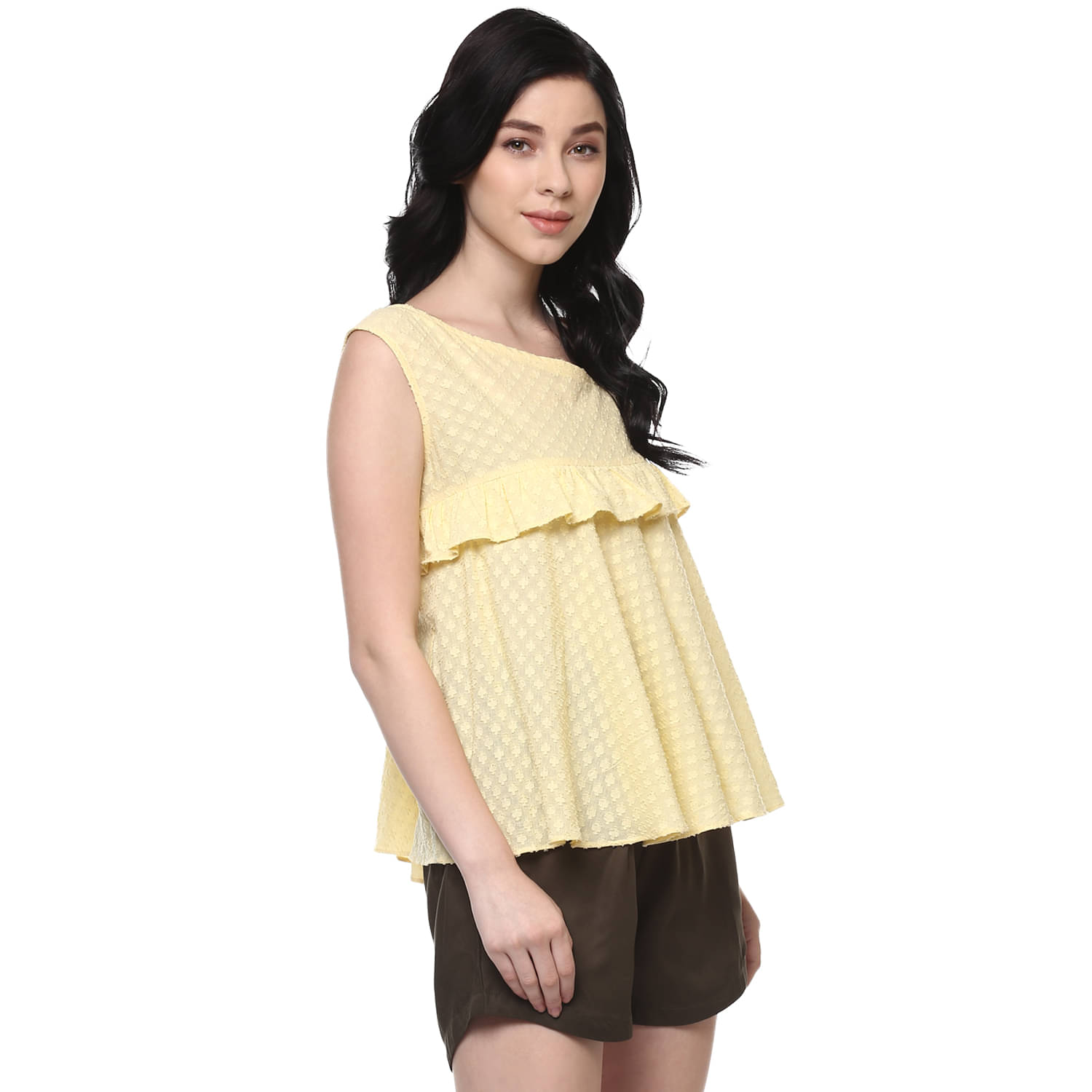 Pannkh Women's Cotton A-Line Top ( Lemon Yellow ) Pannkh Women's Cotton A-Line Top ( Lemon Yellow )