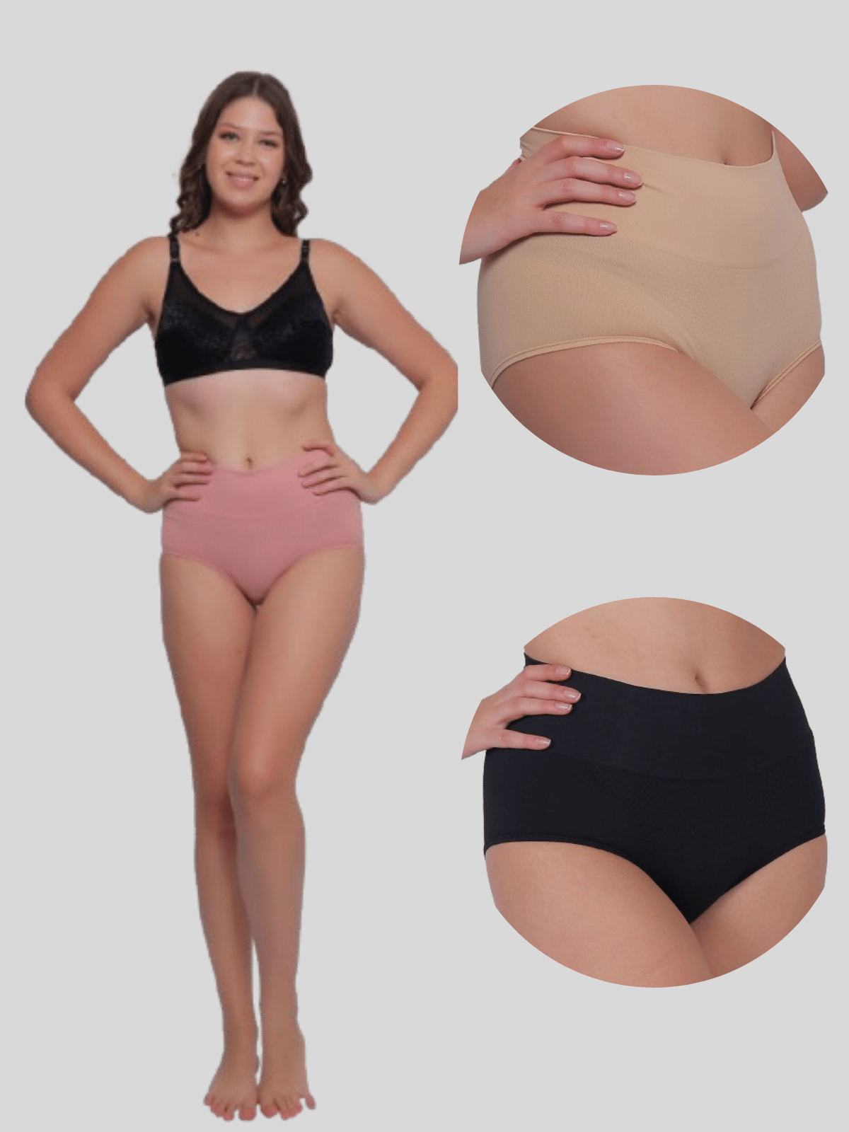     			Pia Trends Pack of 3 Cotton Blend Women's Tummy Tucker ( Peach,Beige,Black )