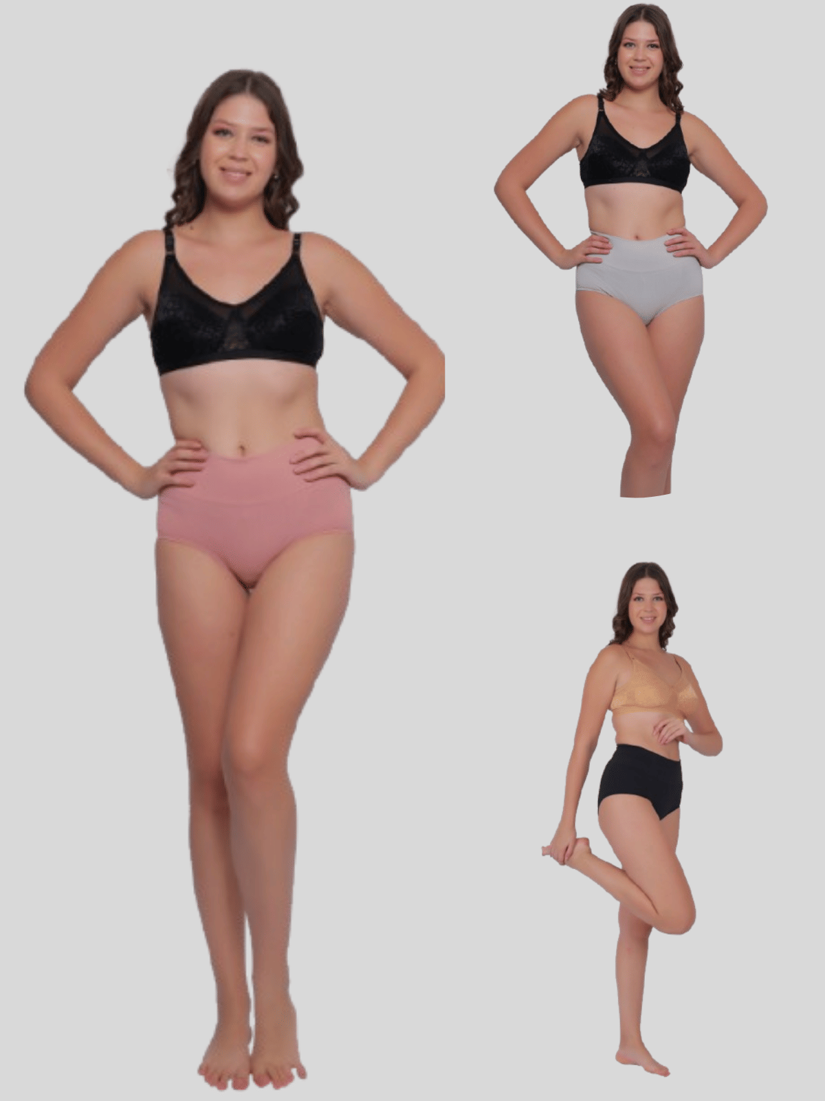     			Pia Trends Pack of 3 Cotton Blend Women's Tummy Tucker ( Peach,Grey,Black )