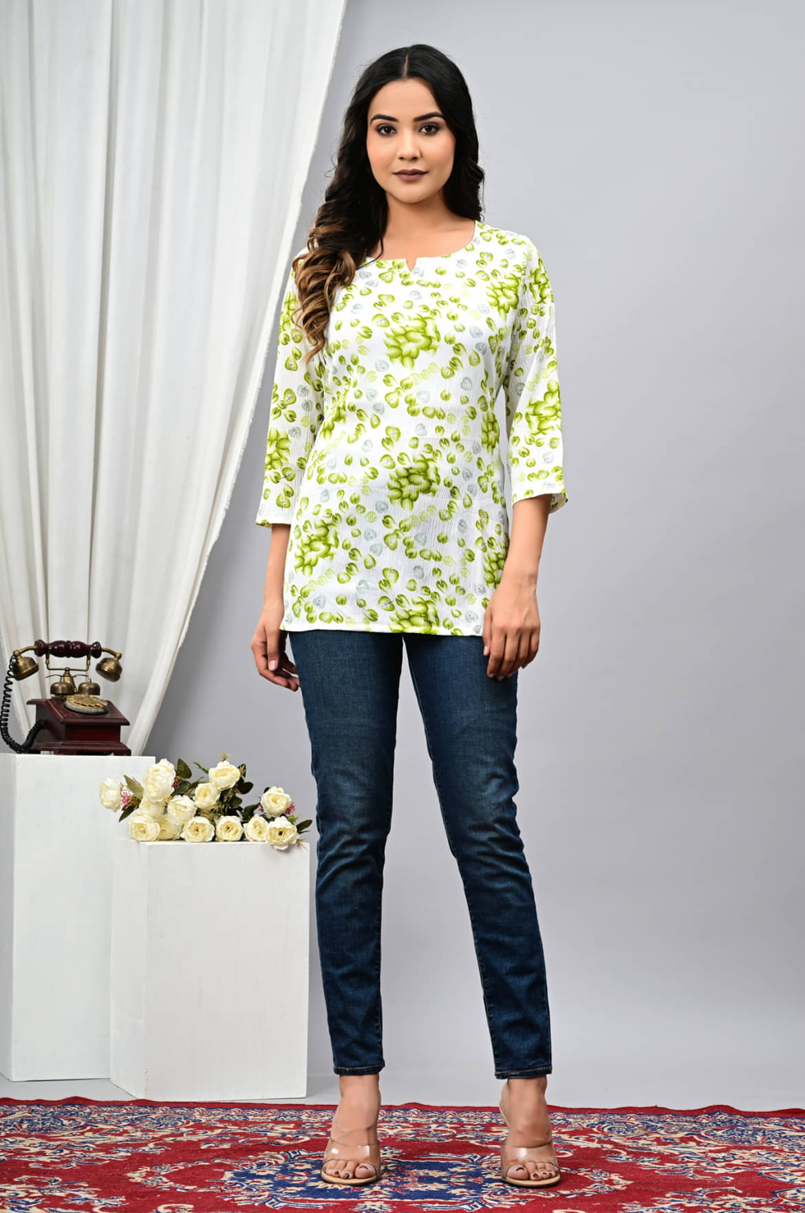 RAMBAAN CREATION Women's Polyester Regular Top ( Green ) RAMBAAN CREATION Women's Polyester Regular Top ( Green )