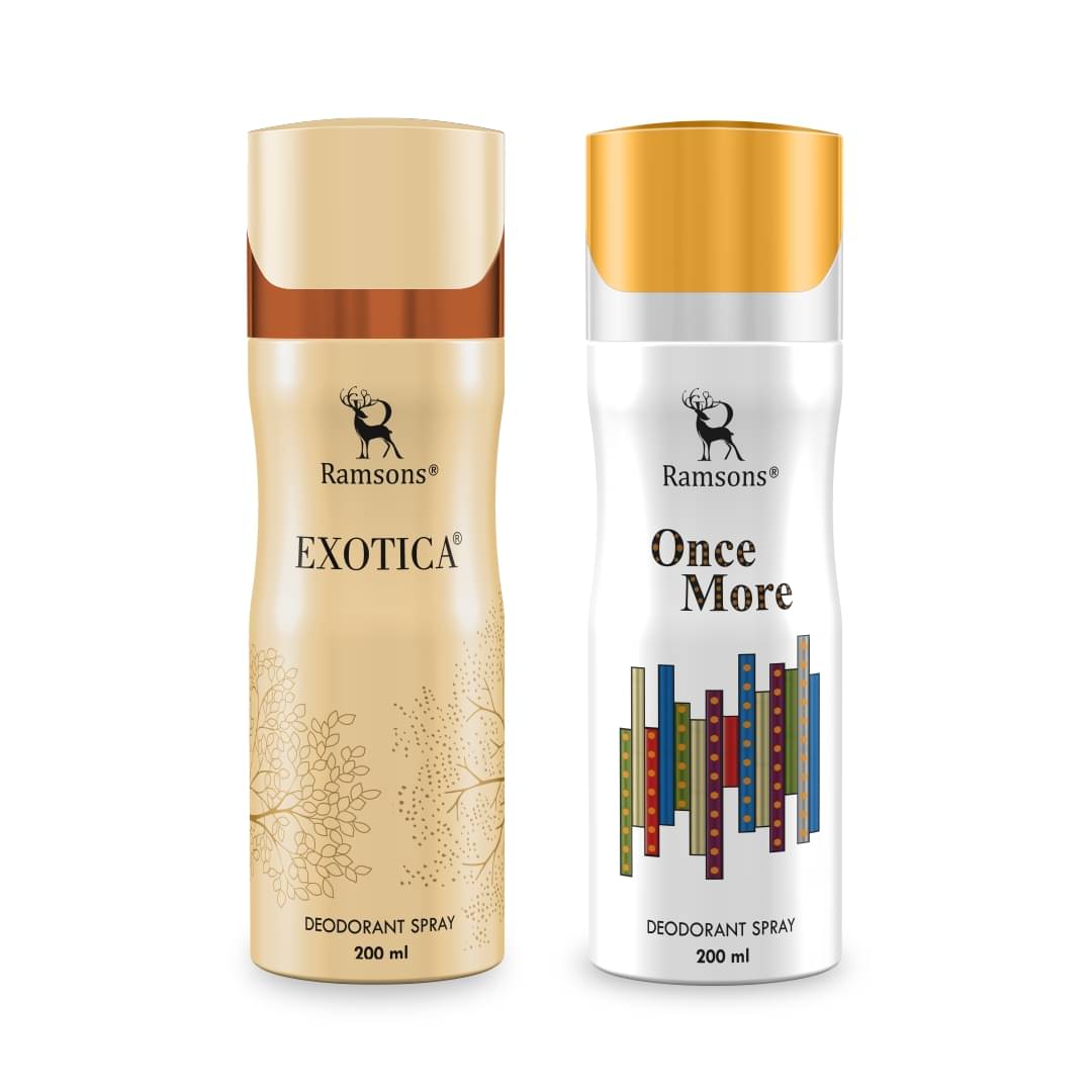     			Ramsons Exotica & Once More  Deodorant Spray for Unisex 400 ml ( Pack of 2 )