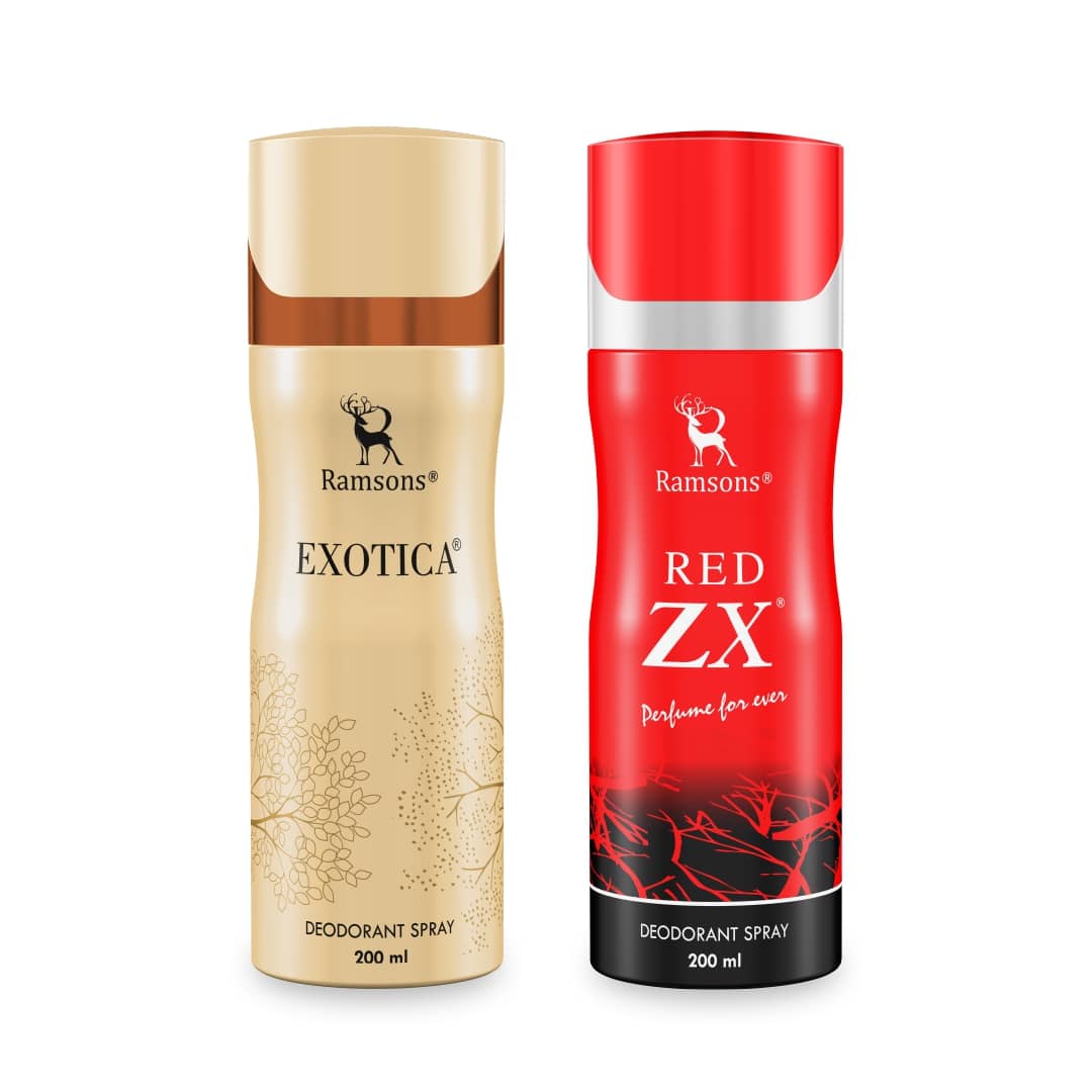 Ramsons - EXOTICA & RED ZX Deo for Unisex 200ml each ( Pack of 2 )