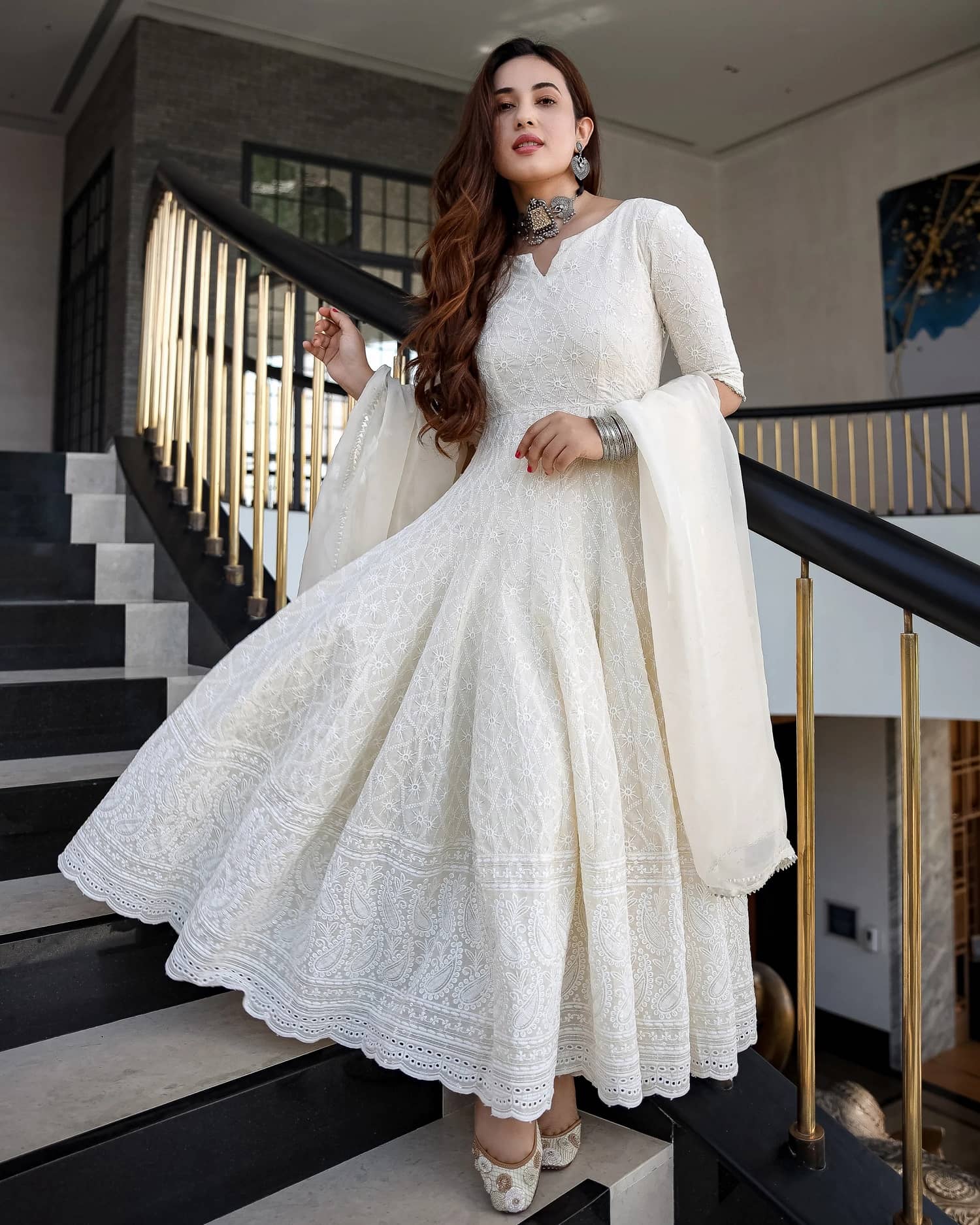 Royal Export Pack of 1 Cotton Embroidered Straight Women's Kurti with Dupatta - ( White ) - Kurtis, Tunics | Buy online on ZillyBuy