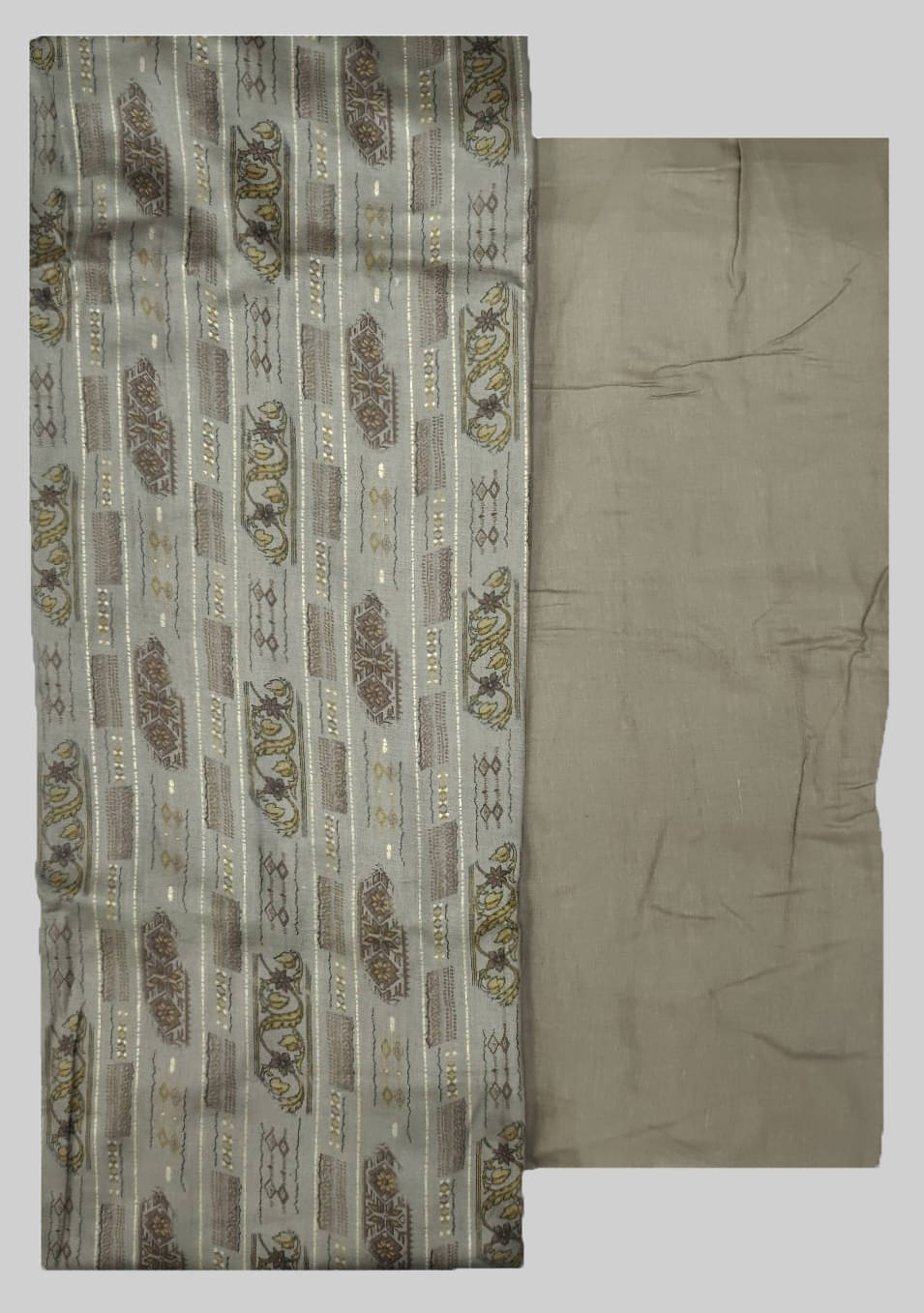     			Soul Essence Unstitched Cotton Printed Dress Material - Grey ( Pack of 1 )