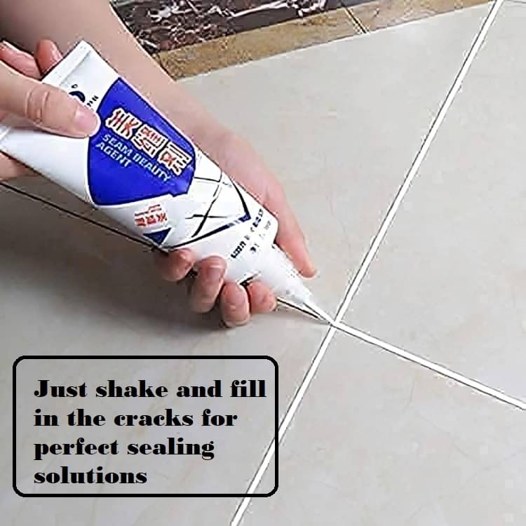     			Tiles Gap Filler Waterproof, Gap Sealant, Grout, White Cement Paste Tube