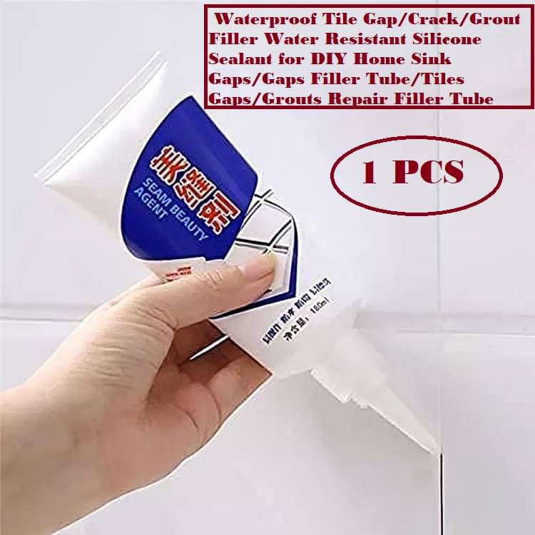     			Tiles Gap Filler Waterproof, Gap Sealant, Grout, White Cement Paste Tube