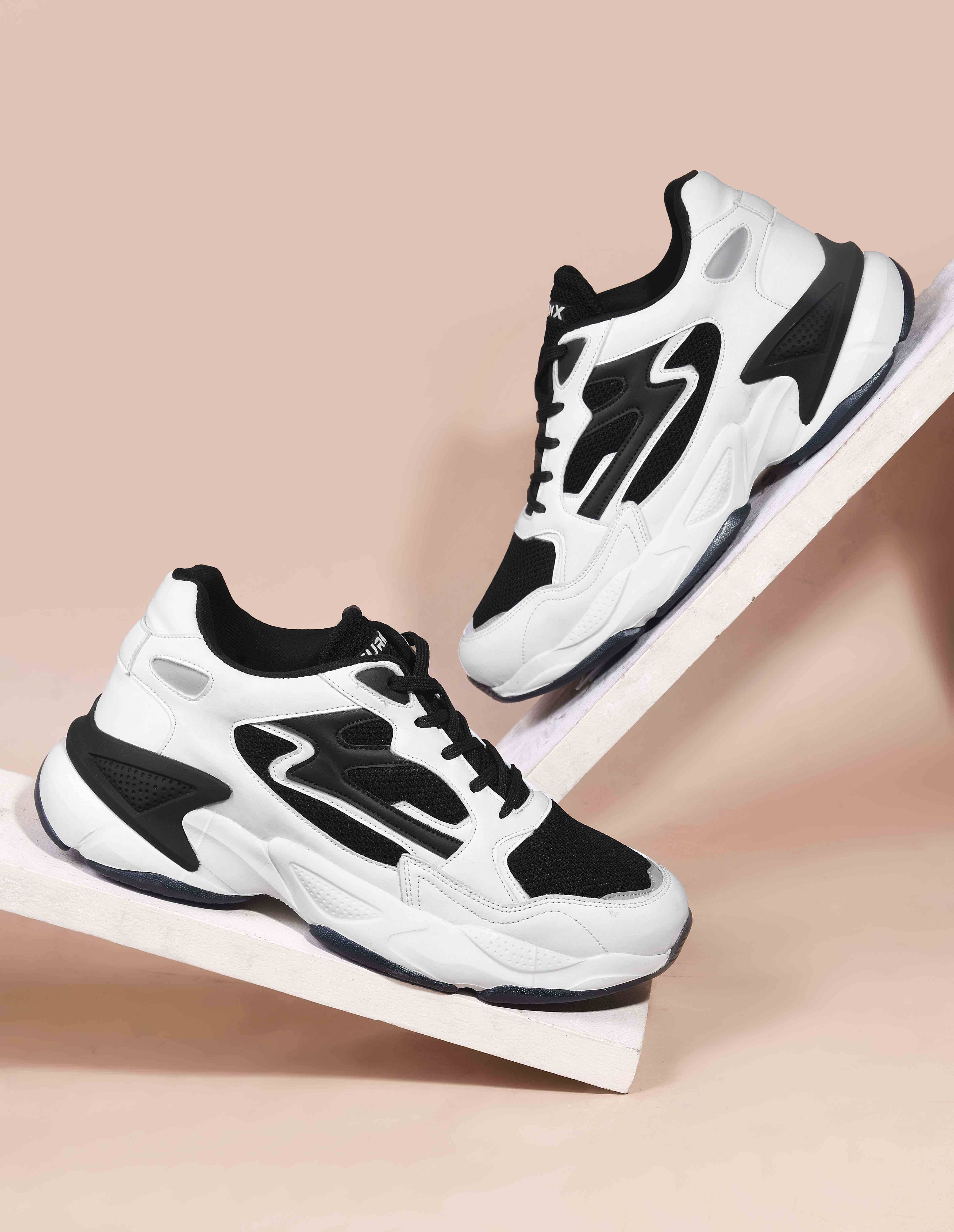 Turnx Sports Dice_White-Black Black Men's Sports Running Shoes Turnx Sports Dice_White-Black Black Men's Sports Running Shoes