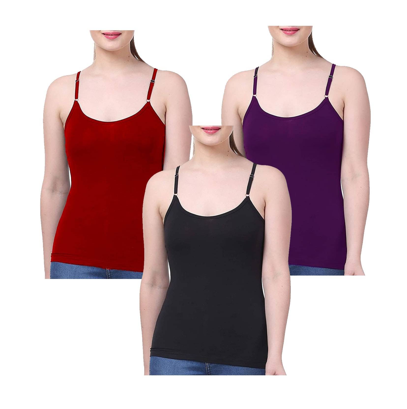 VEE SAA Pack of 3 Cotton Camisoles ( Multicolor ) VEE SAA Pack of 3 Cotton Camisoles ( Multicolor )