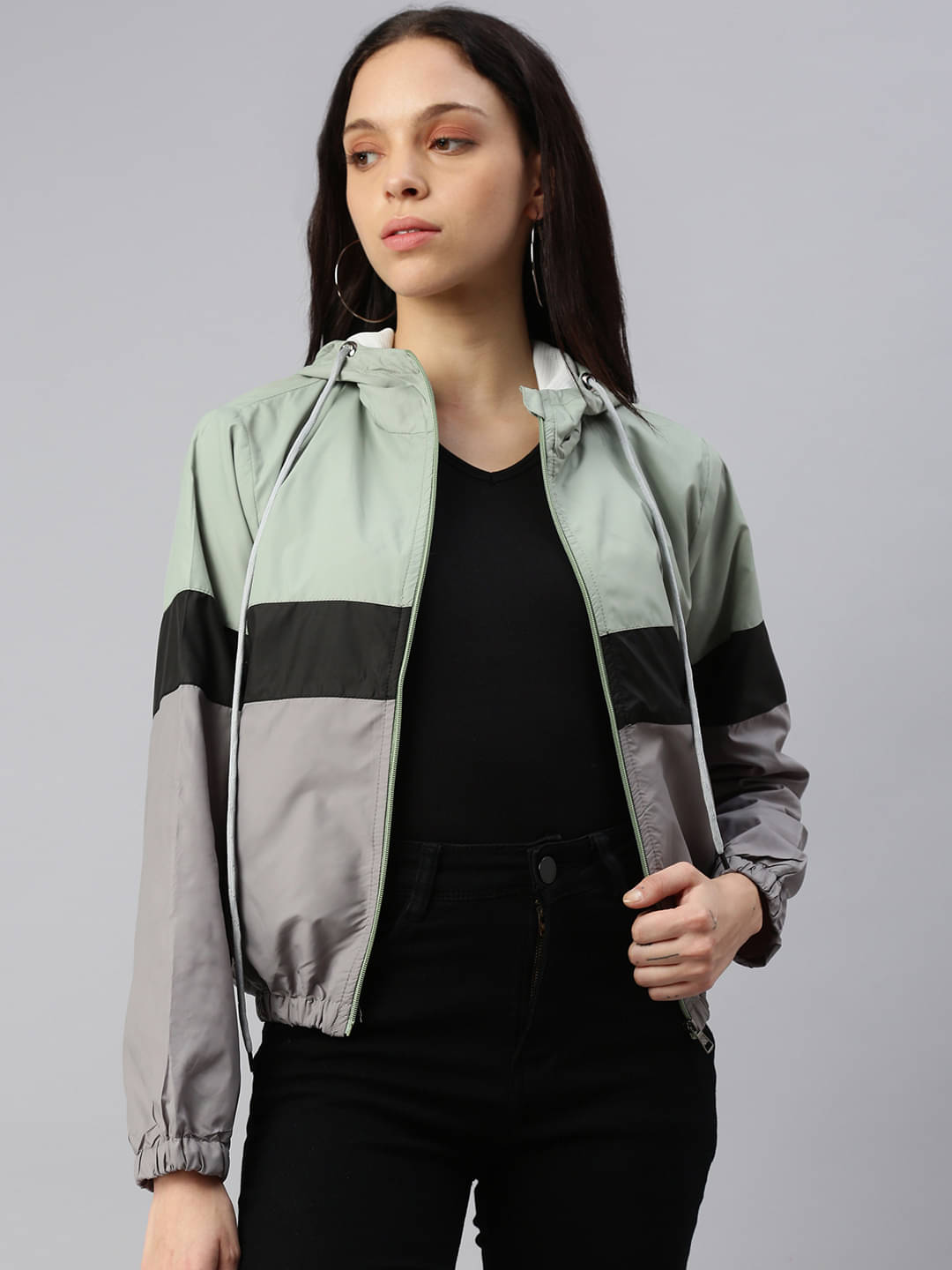     			VOXATI - Polyester Blend Green Jackets