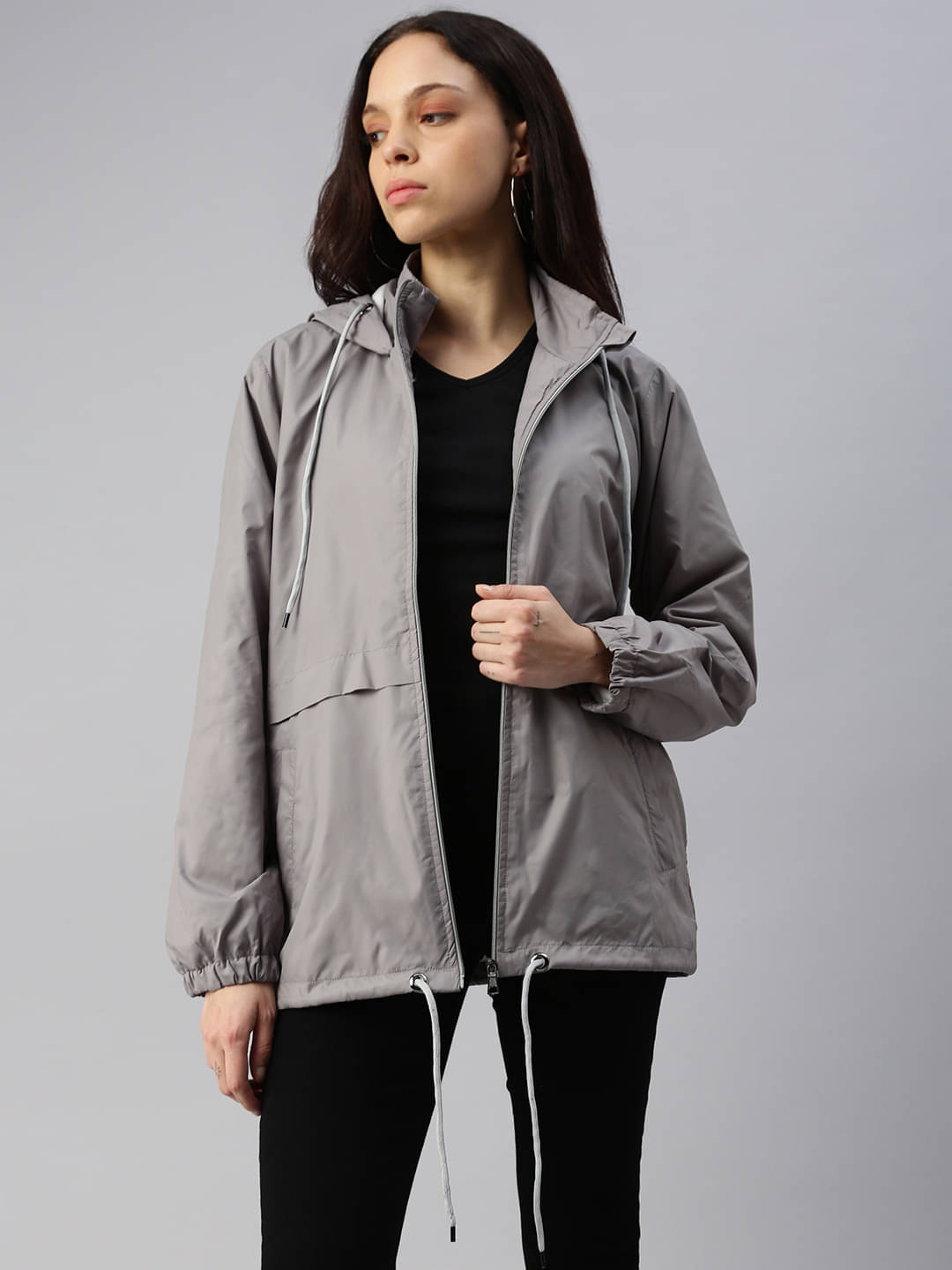 VOXATI - Polyester Blend Grey Jackets VOXATI - Polyester Blend Grey Jackets