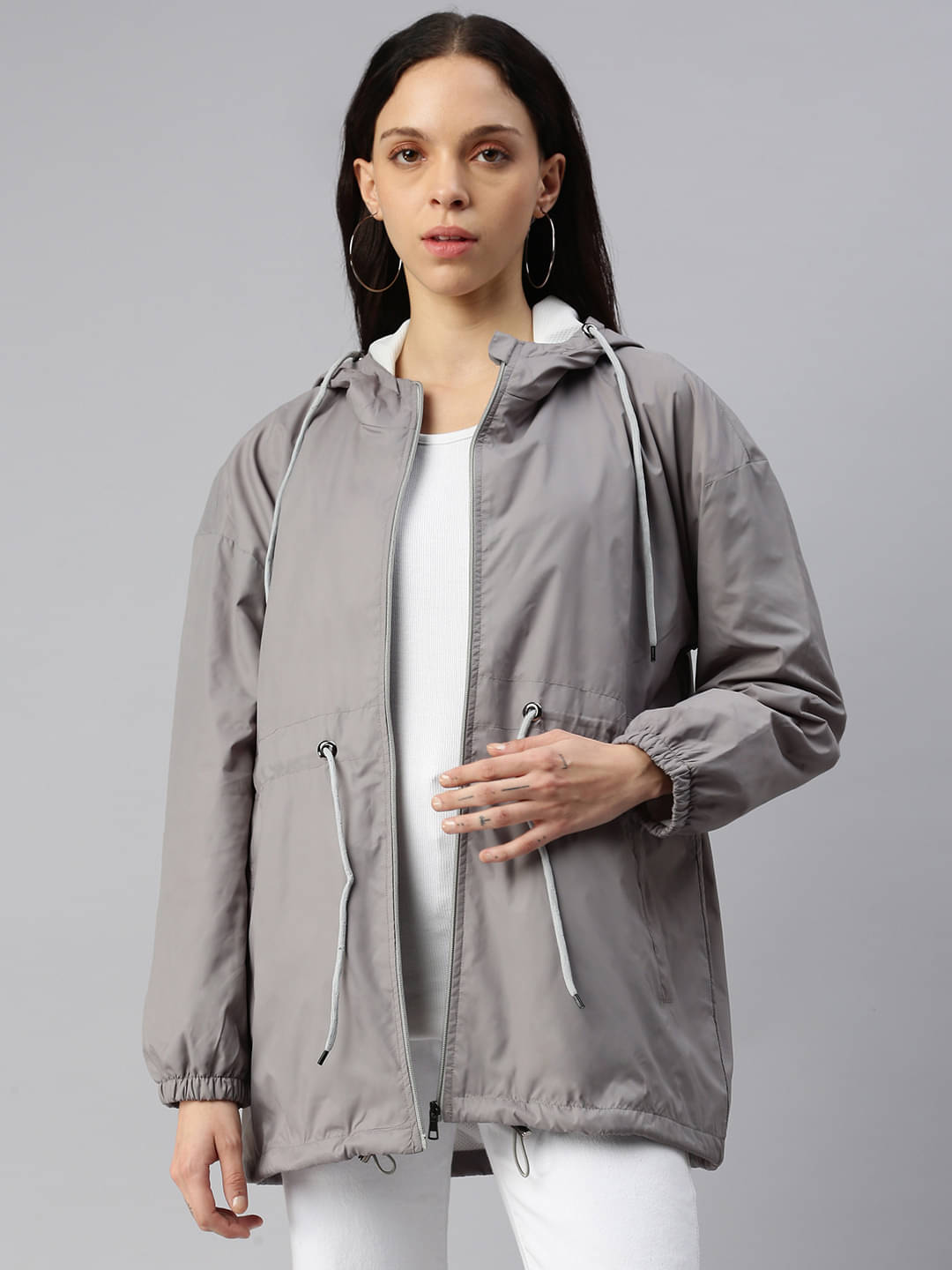 VOXATI - Polyester Blend Grey Jackets VOXATI - Polyester Blend Grey Jackets