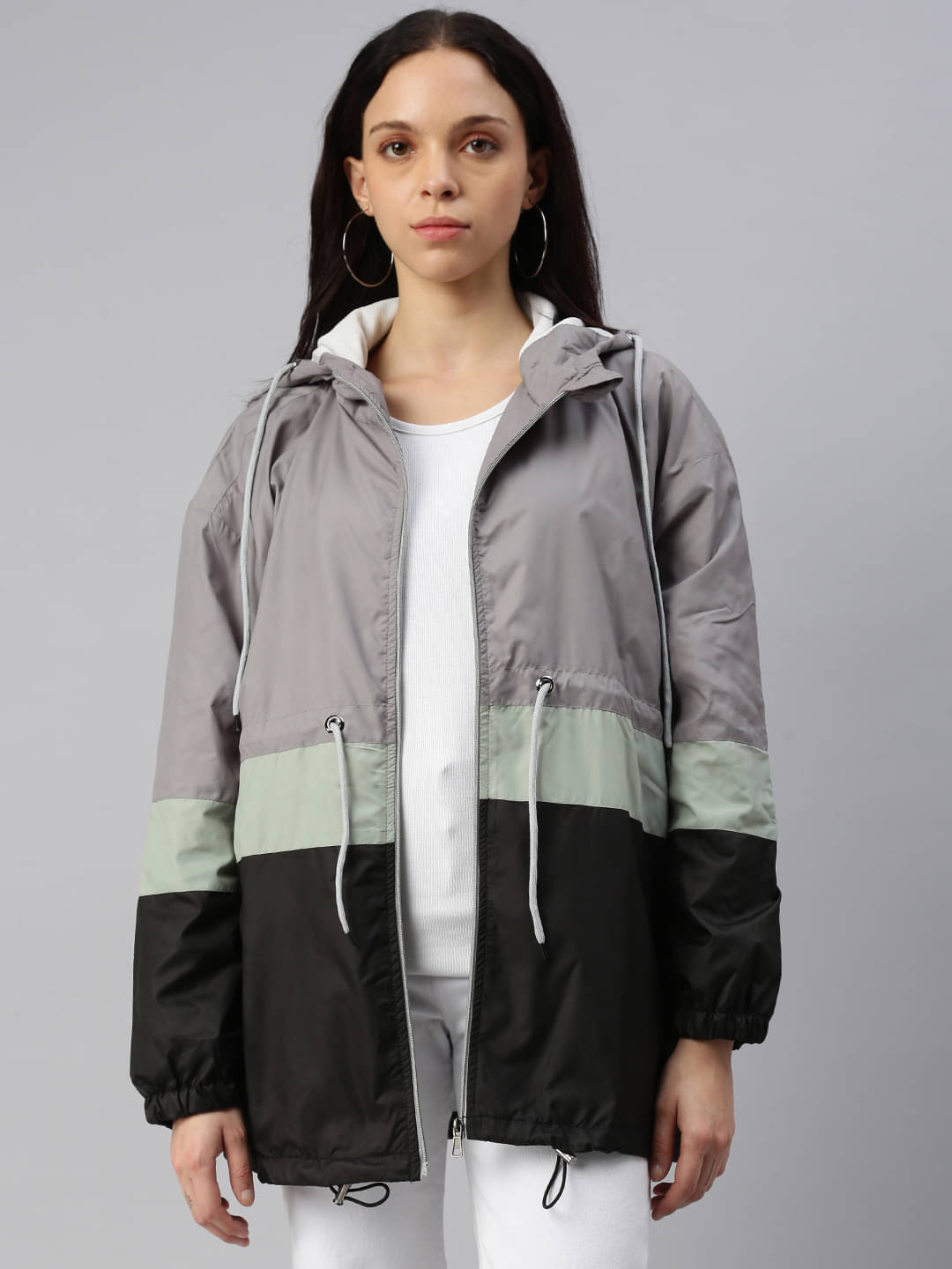 VOXATI - Polyester Blend Grey Jackets VOXATI - Polyester Blend Grey Jackets