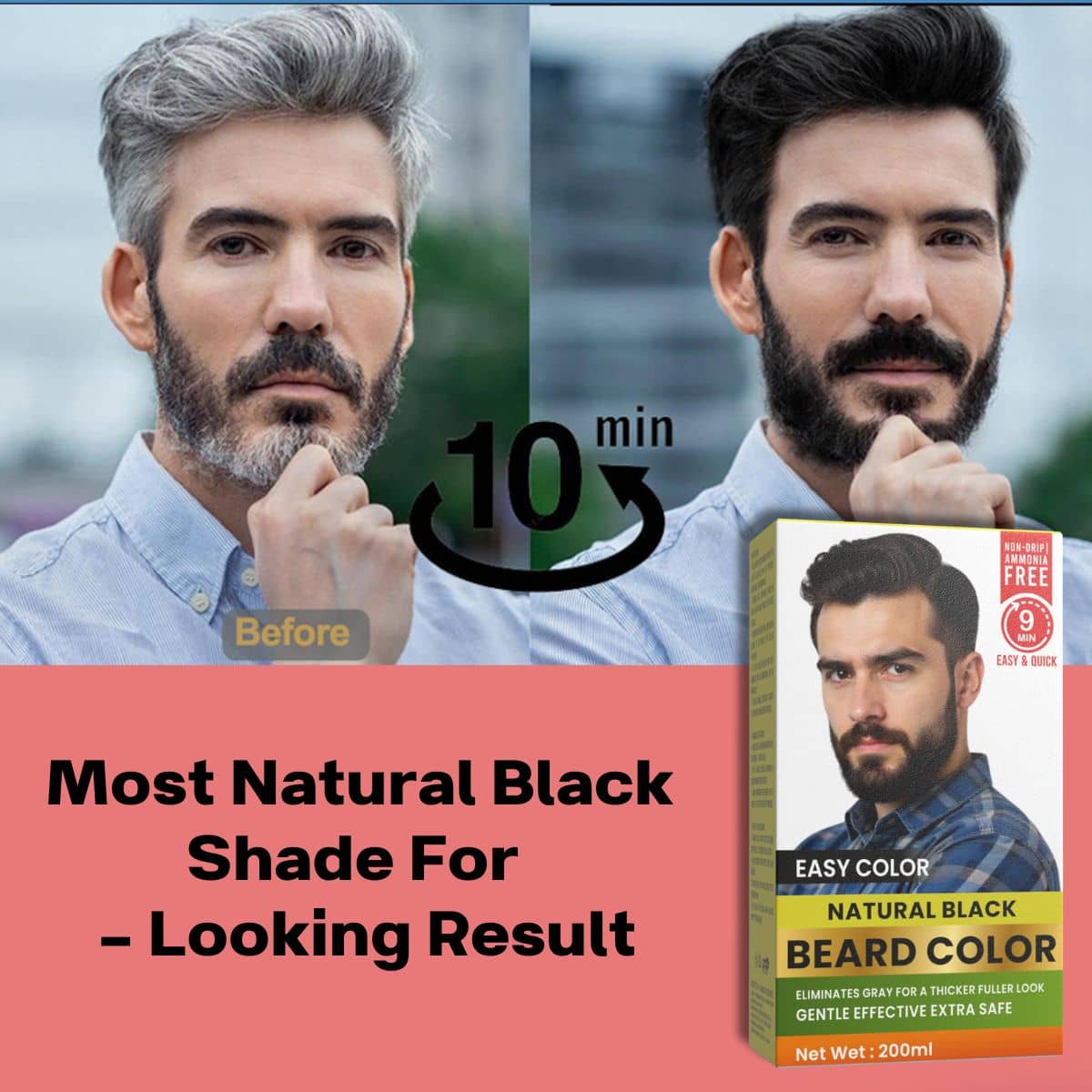Mabilia Fruit Vinegar Beard Dye Gel Black Instant Smooth Beard Hair Natural Shine Quick Result