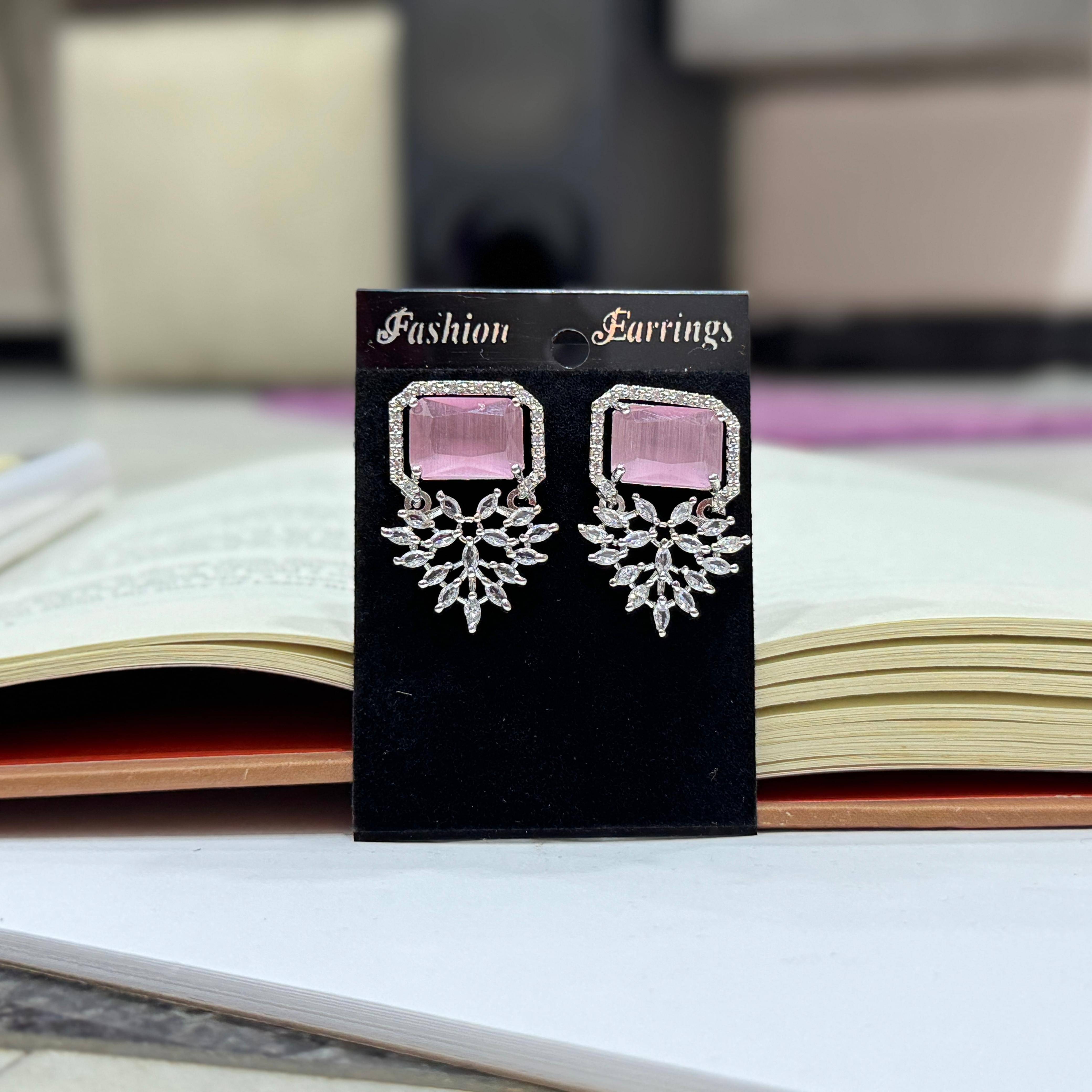     			AKLINA Pink Jhumki Earrings ( Pack of 1 )