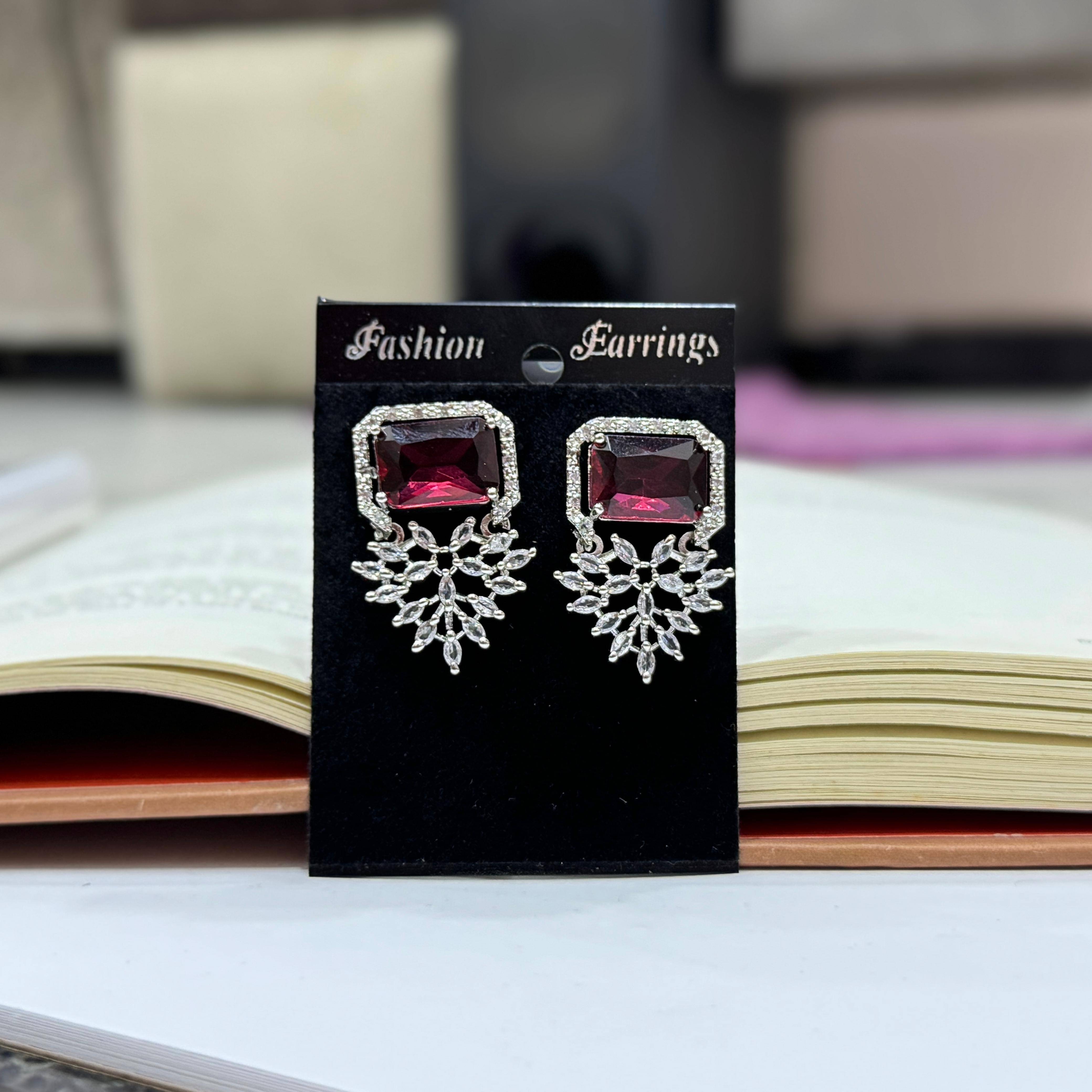     			AKLINA Red Jhumki Earrings ( Pack of 1 )