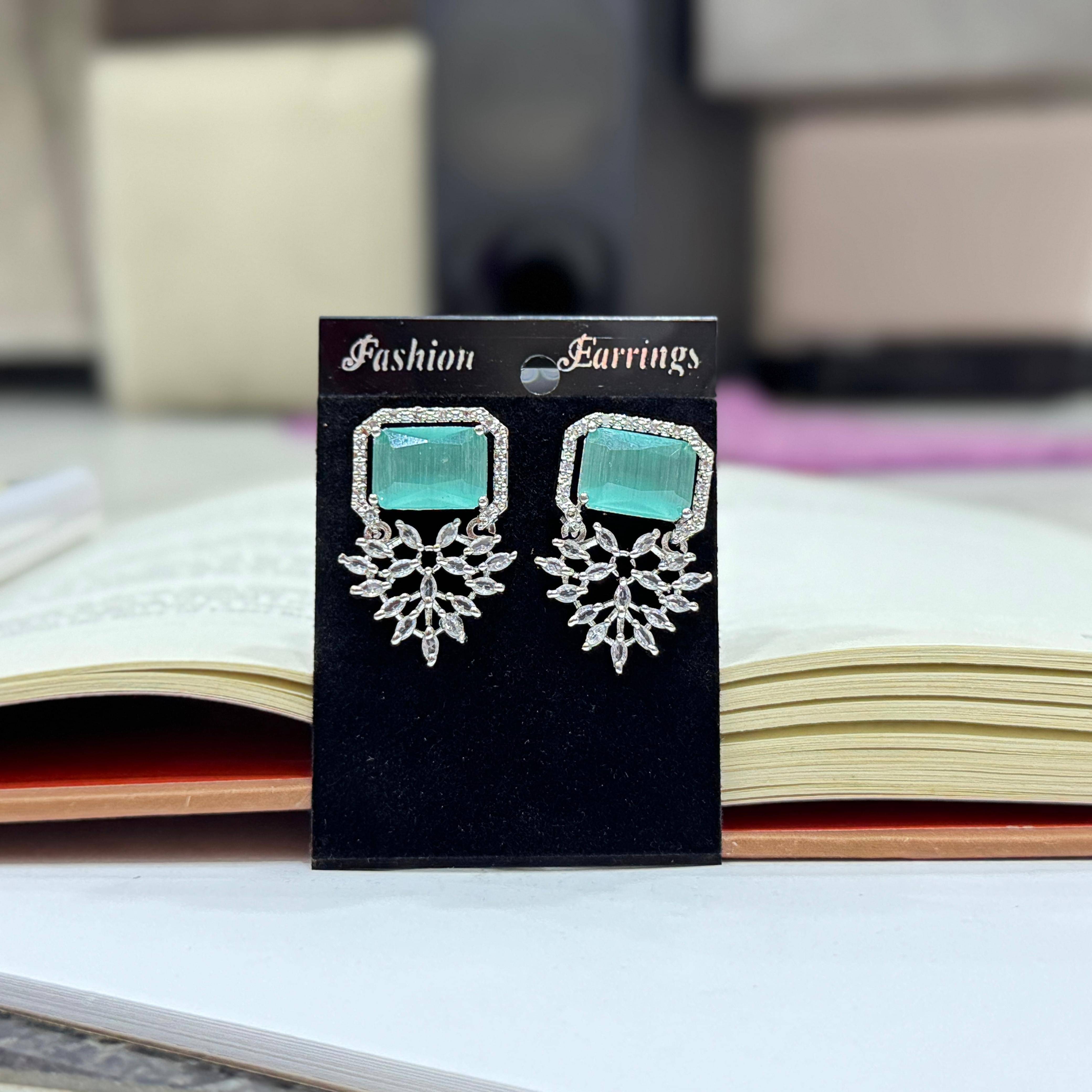     			AKLINA Sea Green Jhumki Earrings ( Pack of 1 )