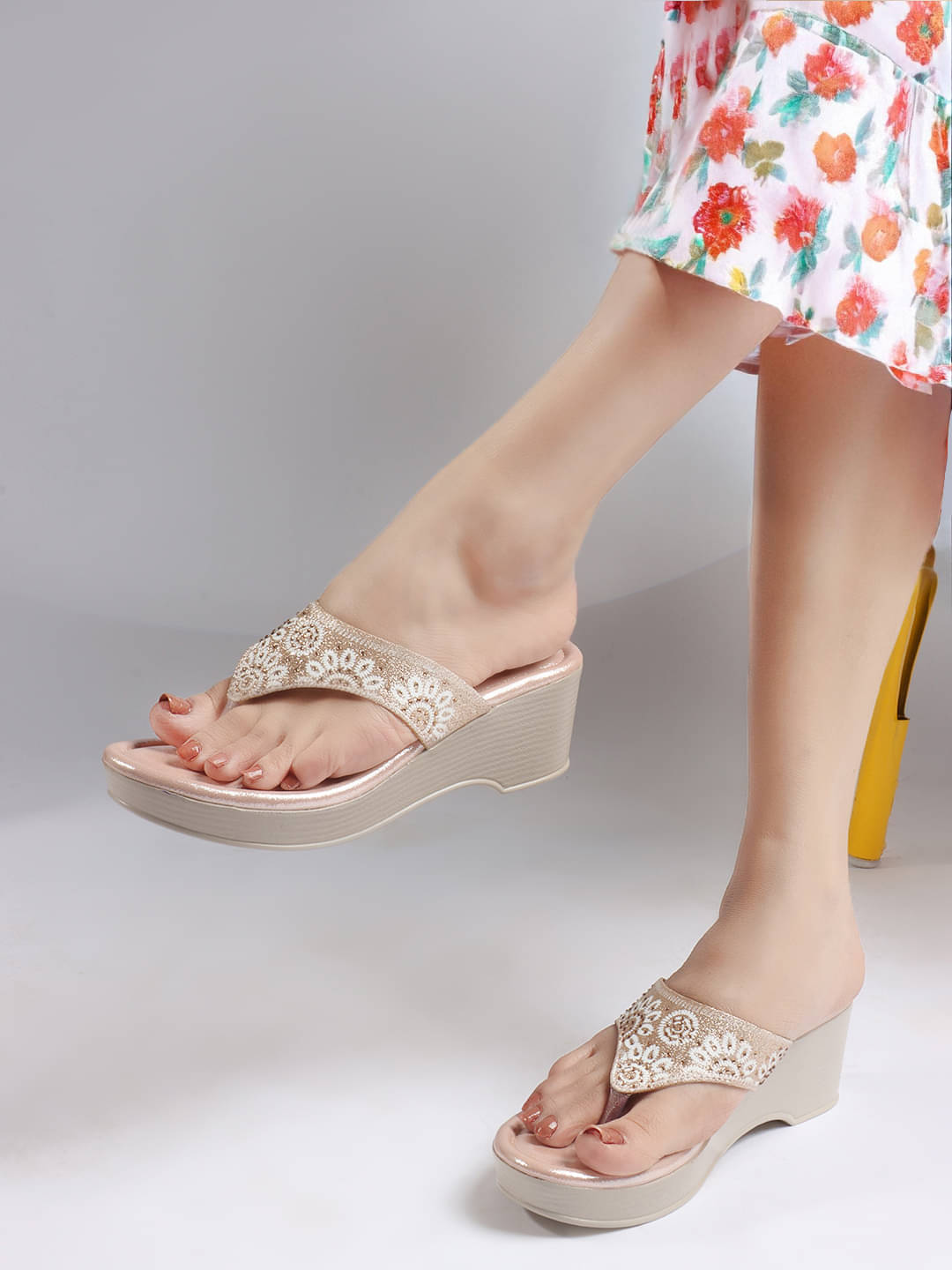 Aroom PeachPuff Women's Slip On Heels     			Aroom PeachPuff Women's Slip On Heels