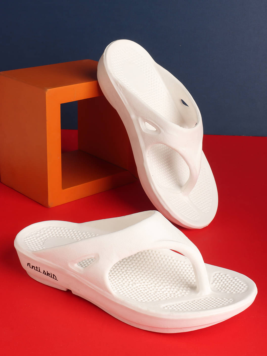     			Aroom White Women's Flip Flop