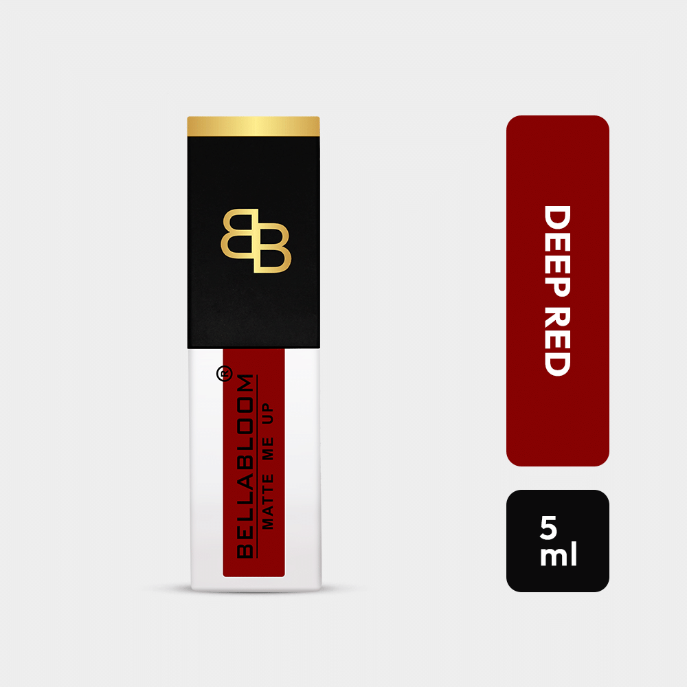     			BELLABLOOM Deep Red Liquid Matte Lipstick Shade, 5ml (Pack of 1)