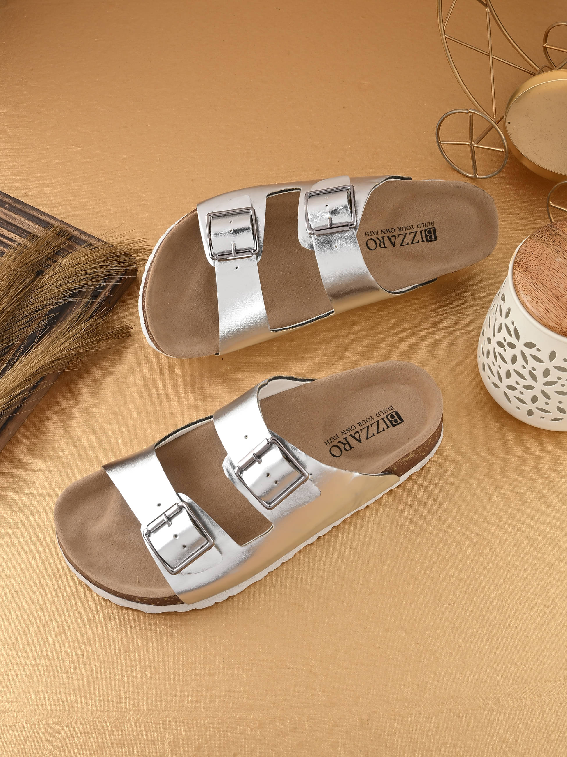     			BIZZARO Silver Women's Flats