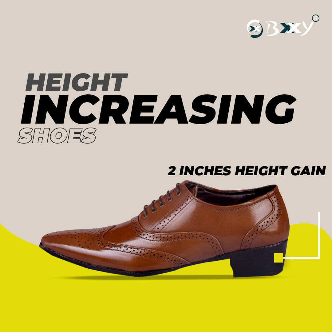     			BXXY Tan Men's Brogue Formal Shoes