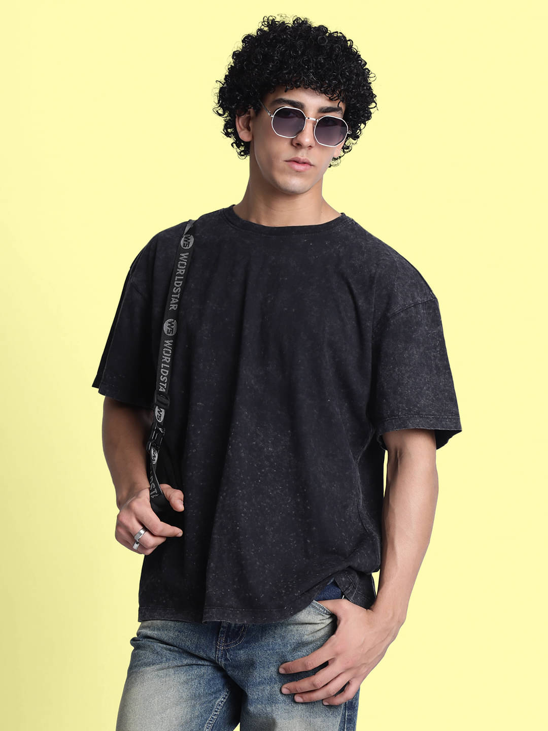 Bene Kleed 100% Cotton Oversized Fit Self Design Half Sleeves Men's Round T-Shirt - Black ( Pack of 1 ) Bene Kleed 100% Cotton Oversized Fit Self Design Half Sleeves Men's Round T-Shirt - Black ( Pack of 1 )