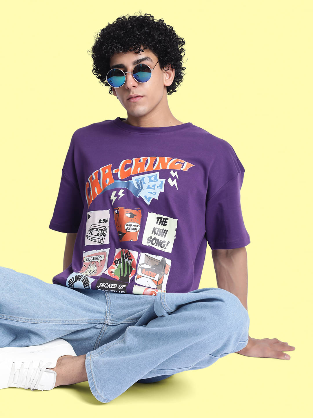 Bene Kleed 100% Cotton Oversized Fit Printed Half Sleeves Men's Round T-Shirt - Purple ( Pack of 1 ) Bene Kleed 100% Cotton Oversized Fit Printed Half Sleeves Men's Round T-Shirt - Purple ( Pack of 1 )