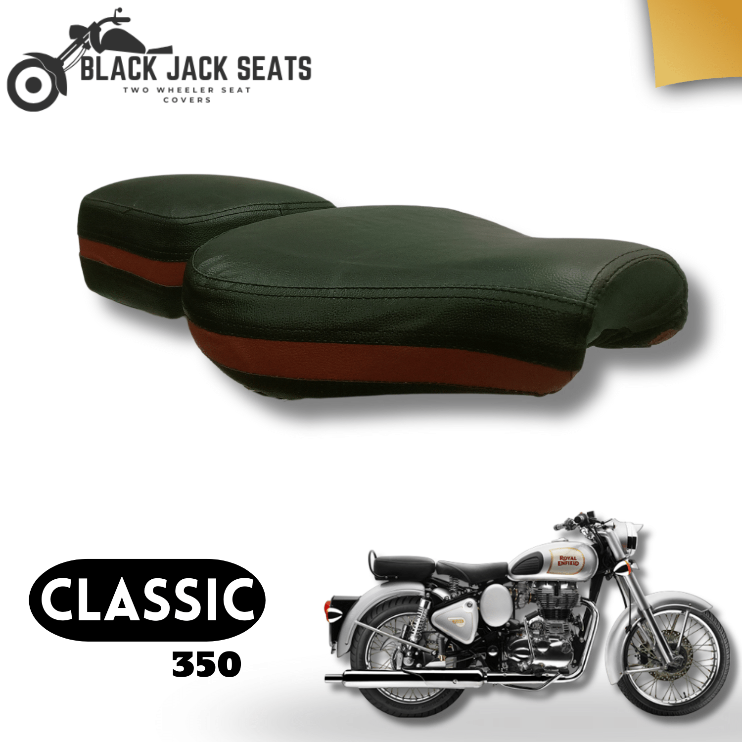     			Black Jack Seats Classic 350 Tan Ribbon Seat Cover | Premium Leatherette | Stylish & Durable