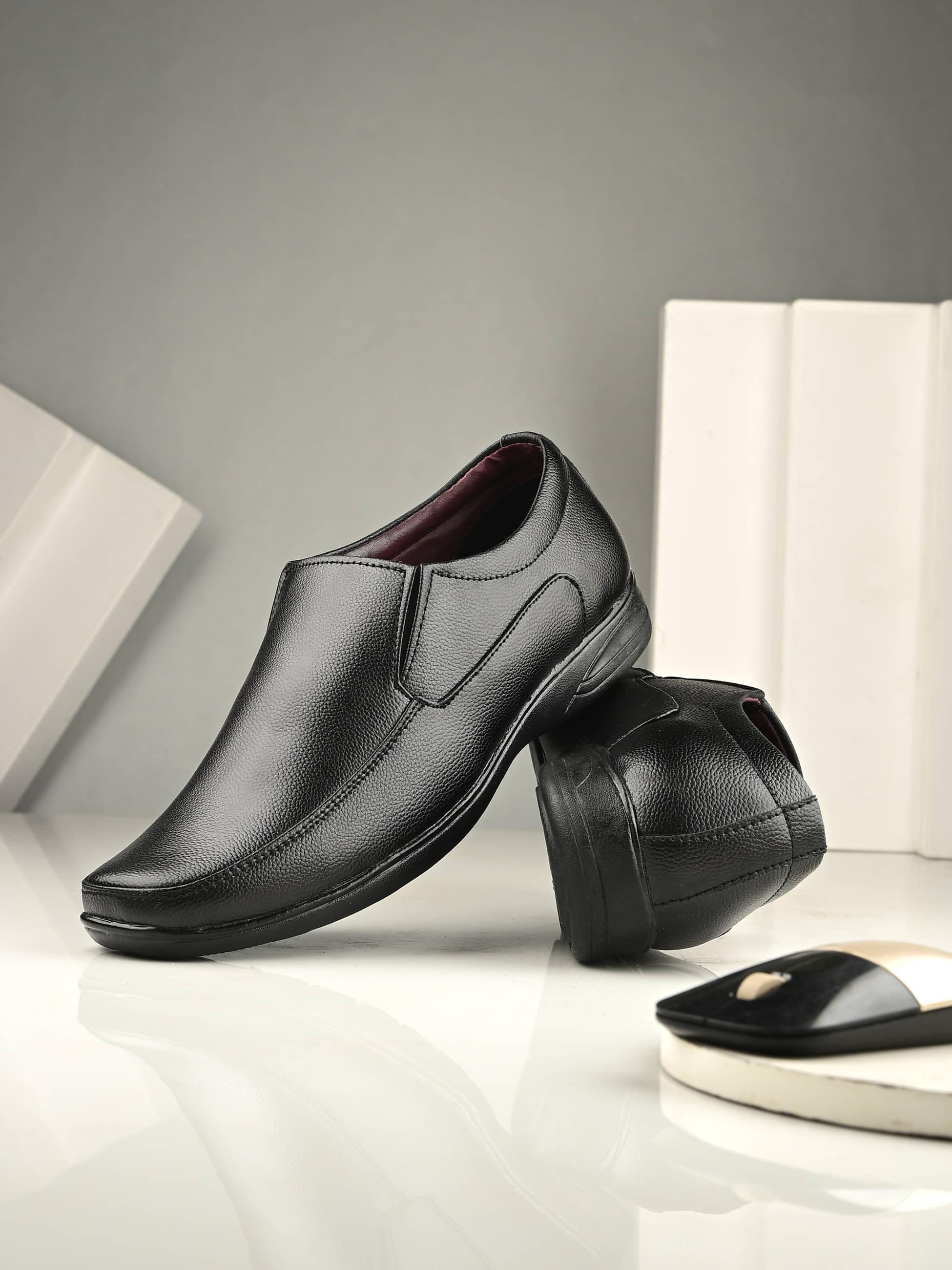 Bucik Black Men's Slip On Formal Shoes Bucik Black Men's Slip On Formal Shoes
