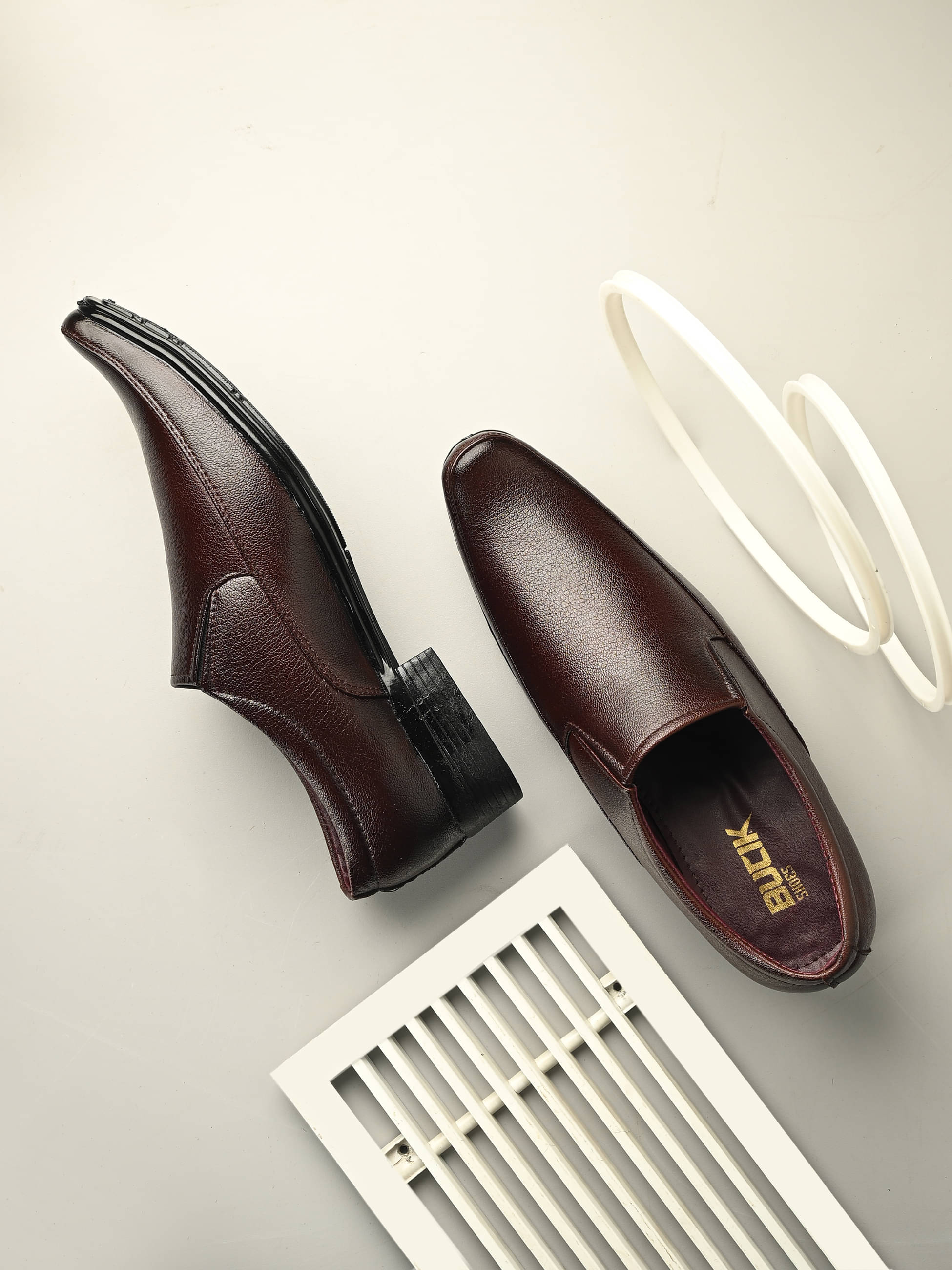     			Bucik Brown Men's Slip On Formal Shoes