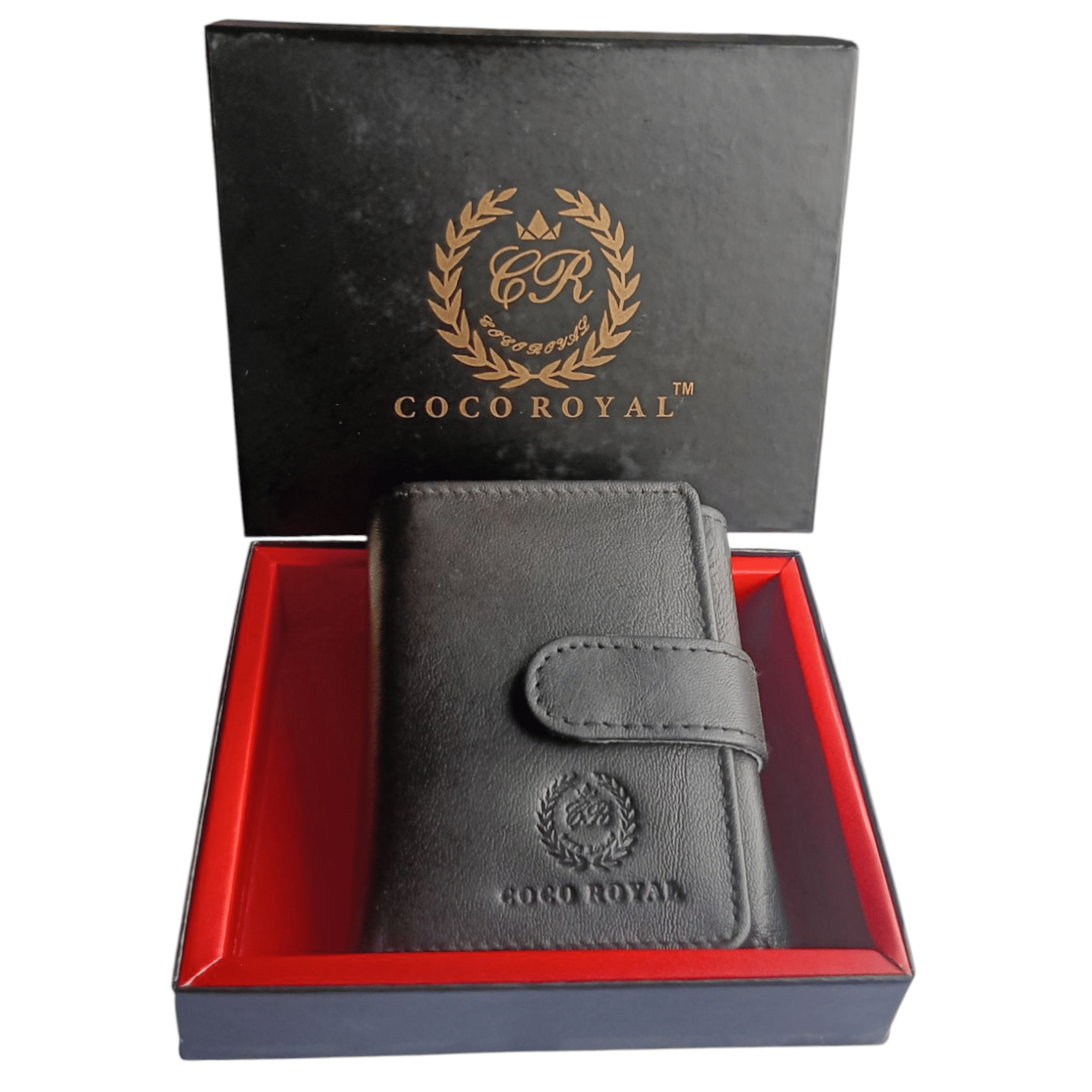     			COCO ROYAL 100% Leather Solid Men's Three Fold Wallet With 6 Slots For Card ( Black , Pack of 1 )