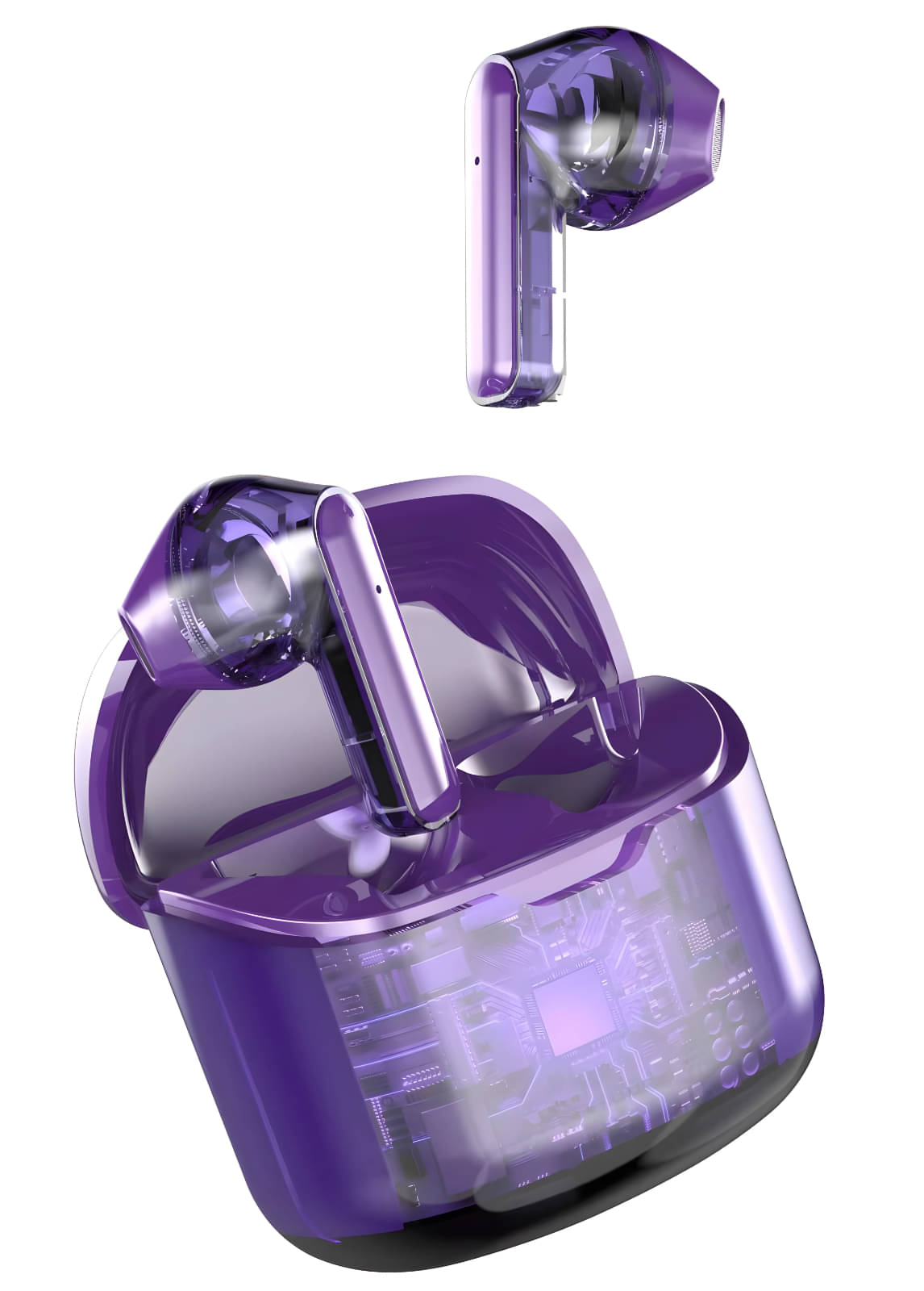     			COREGENIX J225 Transparent Bluetooth True Wireless (TWS) In Ear 30 Hours Playback Low Latency,Powerfull bass IPX5(Splash & Sweat Proof) Purple