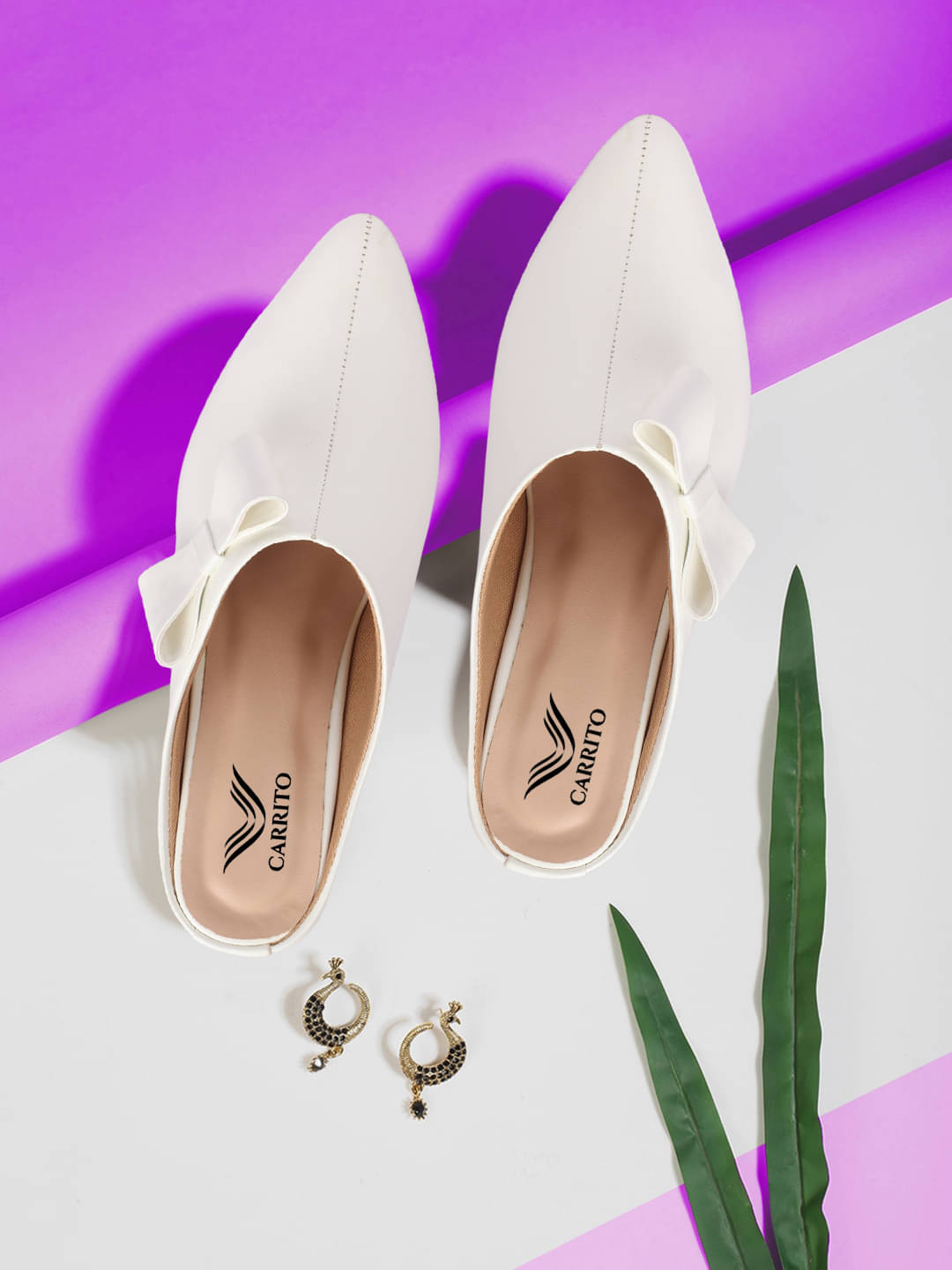     			Carrito White Women's Mules Heels