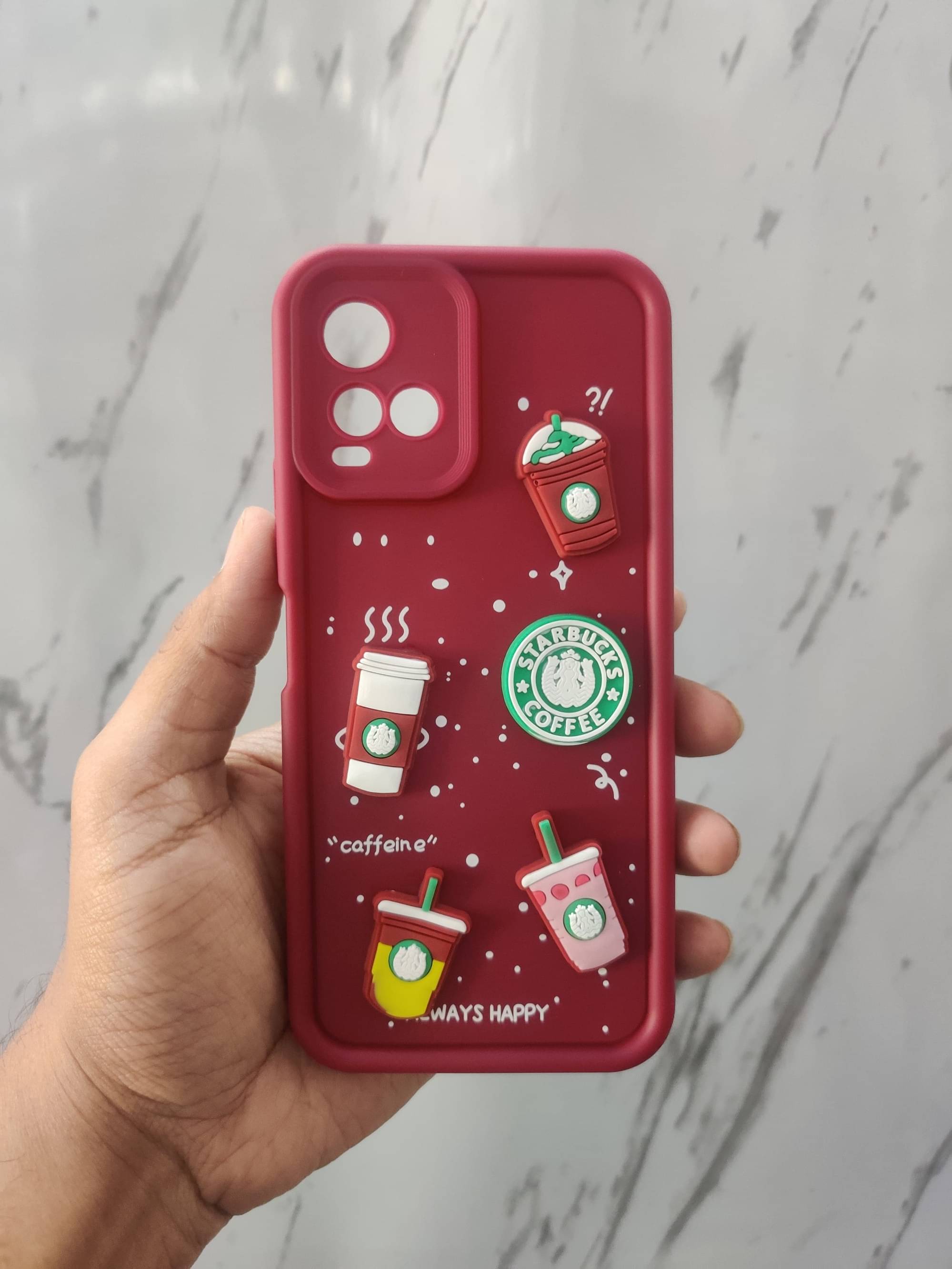     			Case Vault Covers Red Printed Back Cover Silicon Compatible For Vivo Y21 ( Pack of 1 )