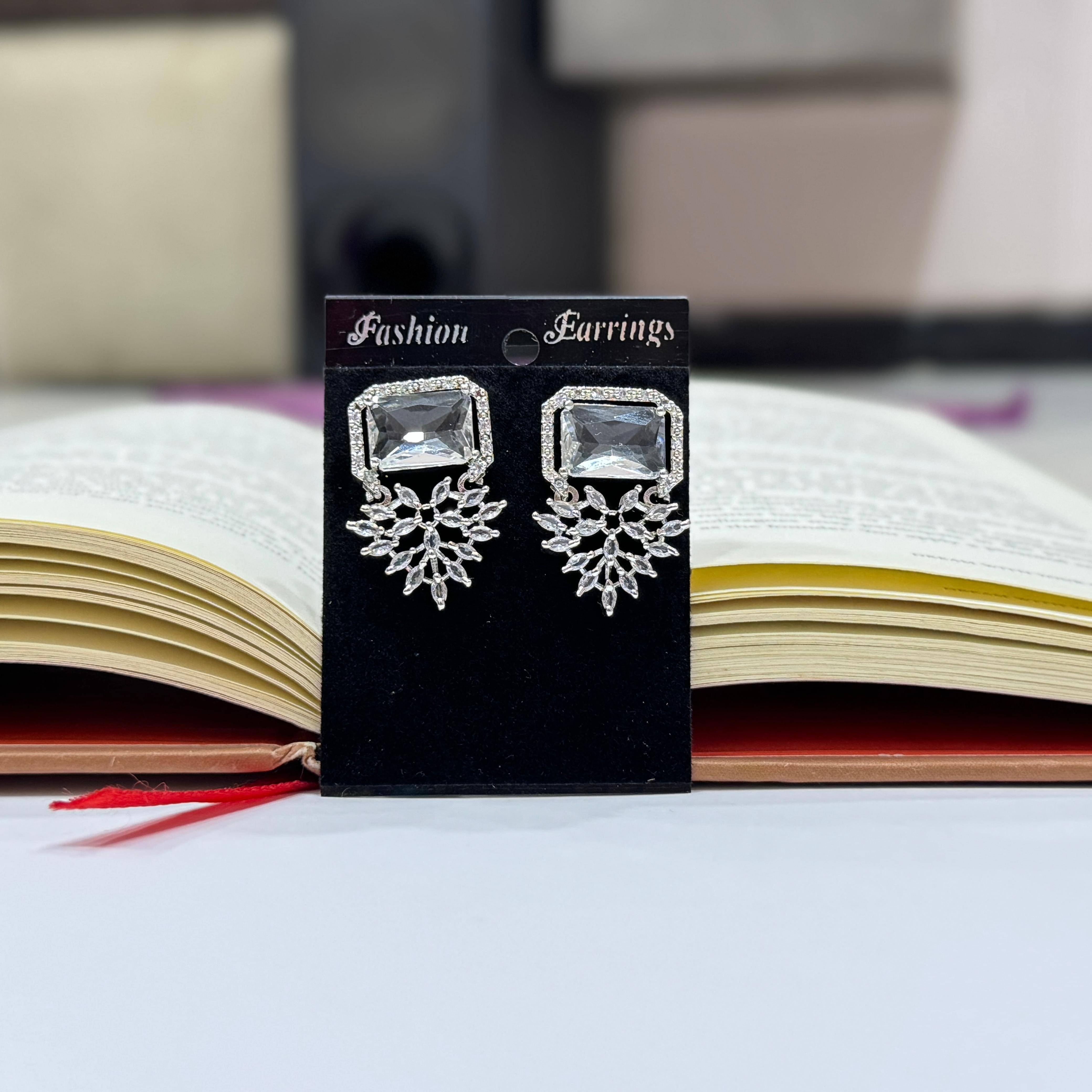     			Charms White Drop Earrings ( Pack of 1 )
