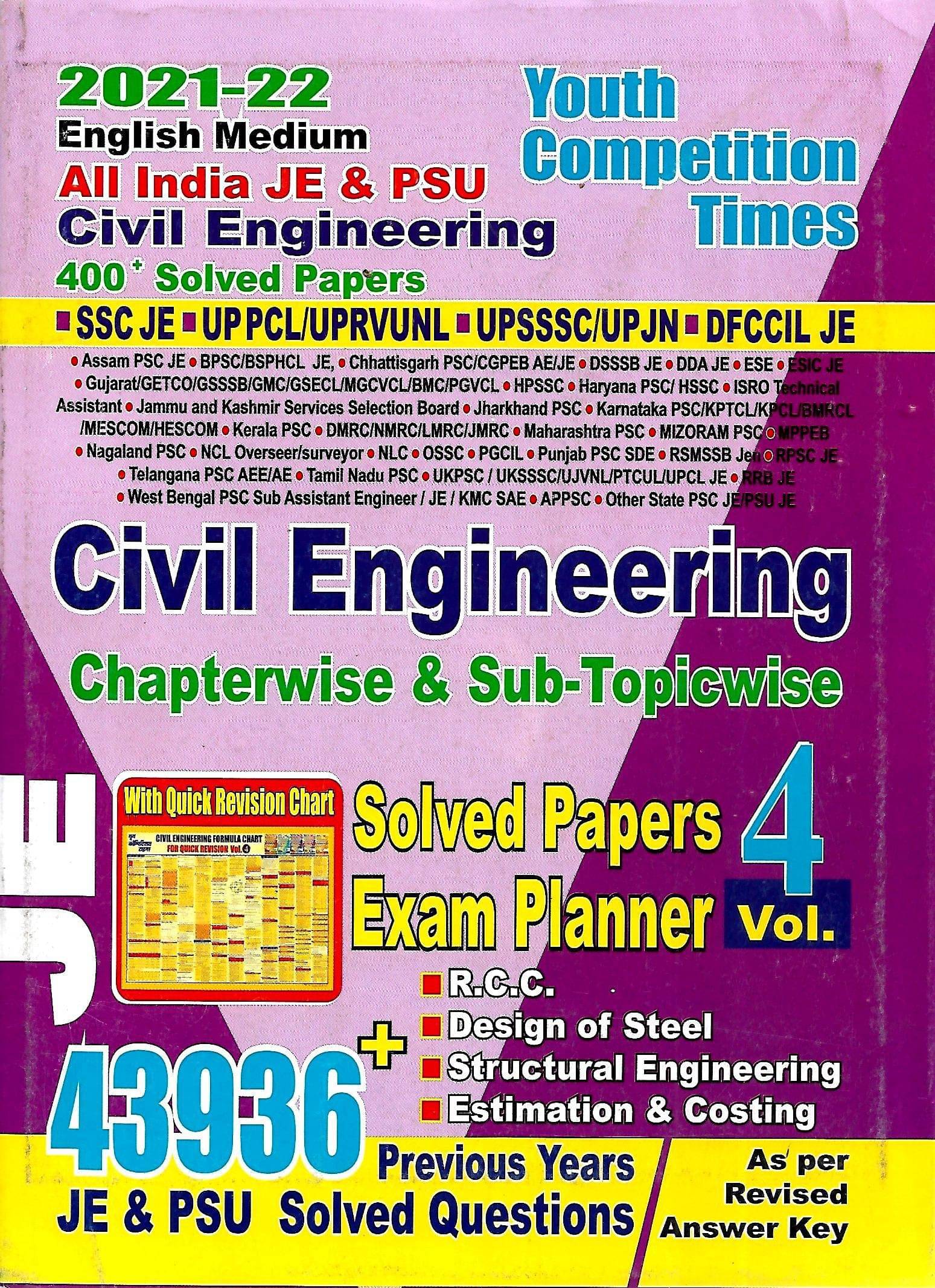 Civil Engineering Chapterwise 43936+ Solved Papers Vol-4 English Medium Youth Competition Times Publications Pvt. Ltd (Paperback, Rohit Kumar Singh) Civil Engineering Chapterwise 43936+ Solved Papers Vol-4 English Medium Youth Competition Times Publications Pvt. Ltd (Paperback, Rohit Kumar Singh)